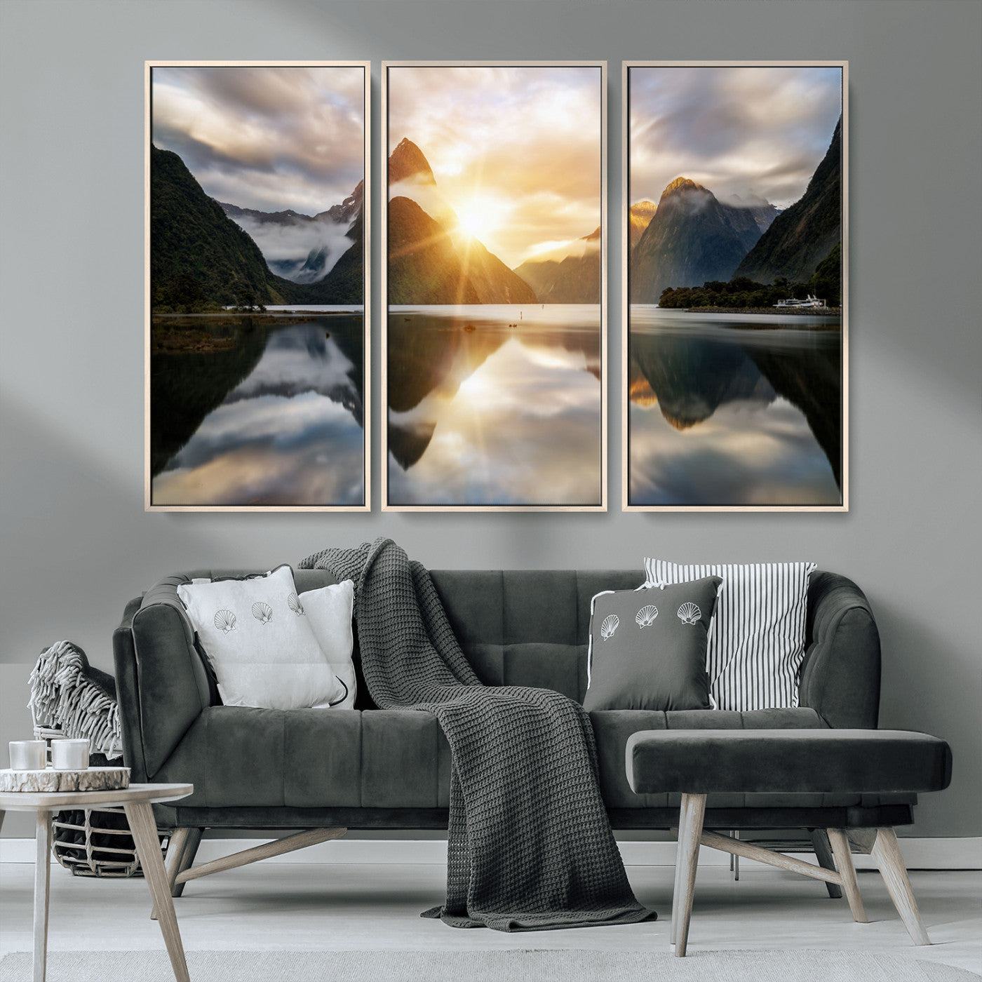 78842-MGV-CV-36X24-Sunrise Mountain Reflection Wall Art – Stunning Nature Landscape Canvas Print for Home, Office, Living Room or Relaxing Space
