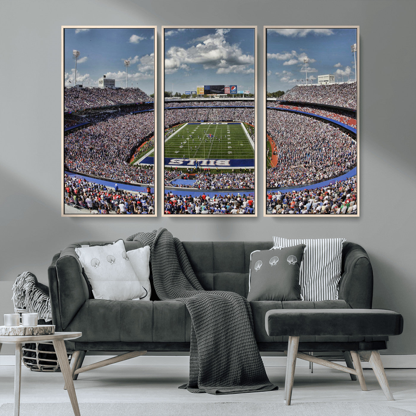 76491-MGV-CV-36X24-Buffalo Bills Stadium Wall Art Canvas Print, Framed Bills Stadium Art Picture Print, Highmark Stadium Perfect Sport Room Decor