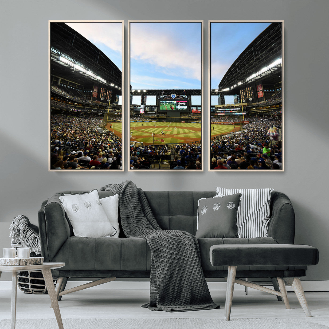 92672-MGV-CV-36X24-Chase Field Stadium Wall Art Canvas Print, Framed Arizona Stadium Art Picture Print, Chase Stadium Perfect Sports Room Decor