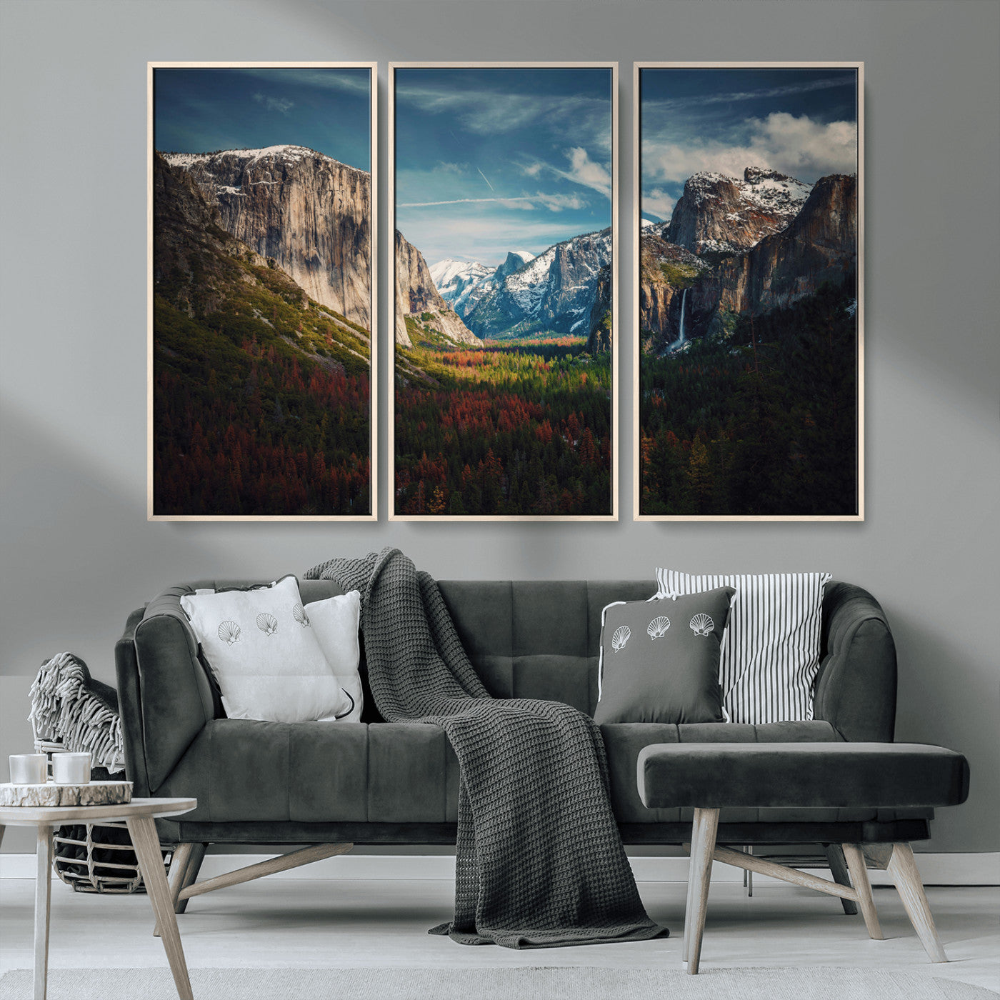 15244033-MGV-CV-36X24-Yosemite National Wall Art Canvas Print, Framed Mountain Landscape Art Picture Print, El Capitan Perfect Rustic Farmhouse Decor