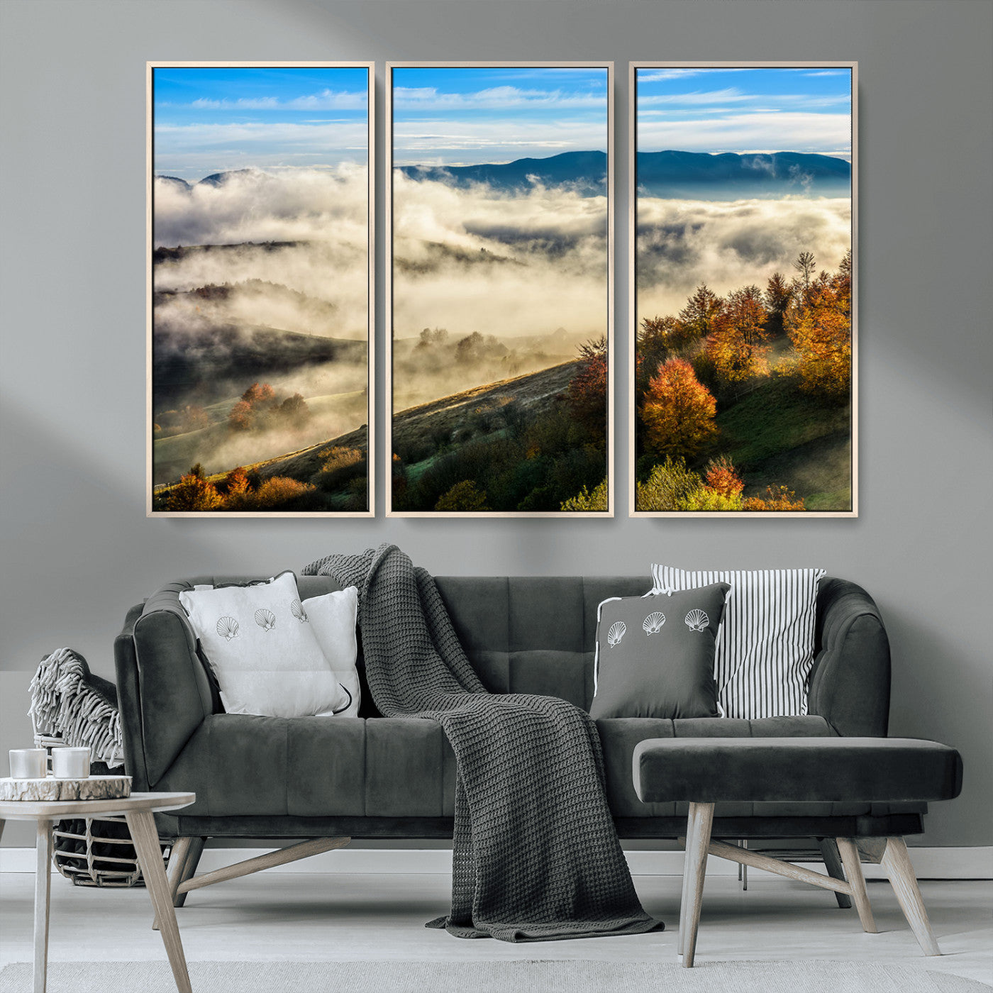 21551192-MGV-CV-36X24-Landscape Wall Art – Autumn Mountain View Canvas Print, Scenic Nature Photography Decor for Bedroom, Living Room, Office, Cabin or