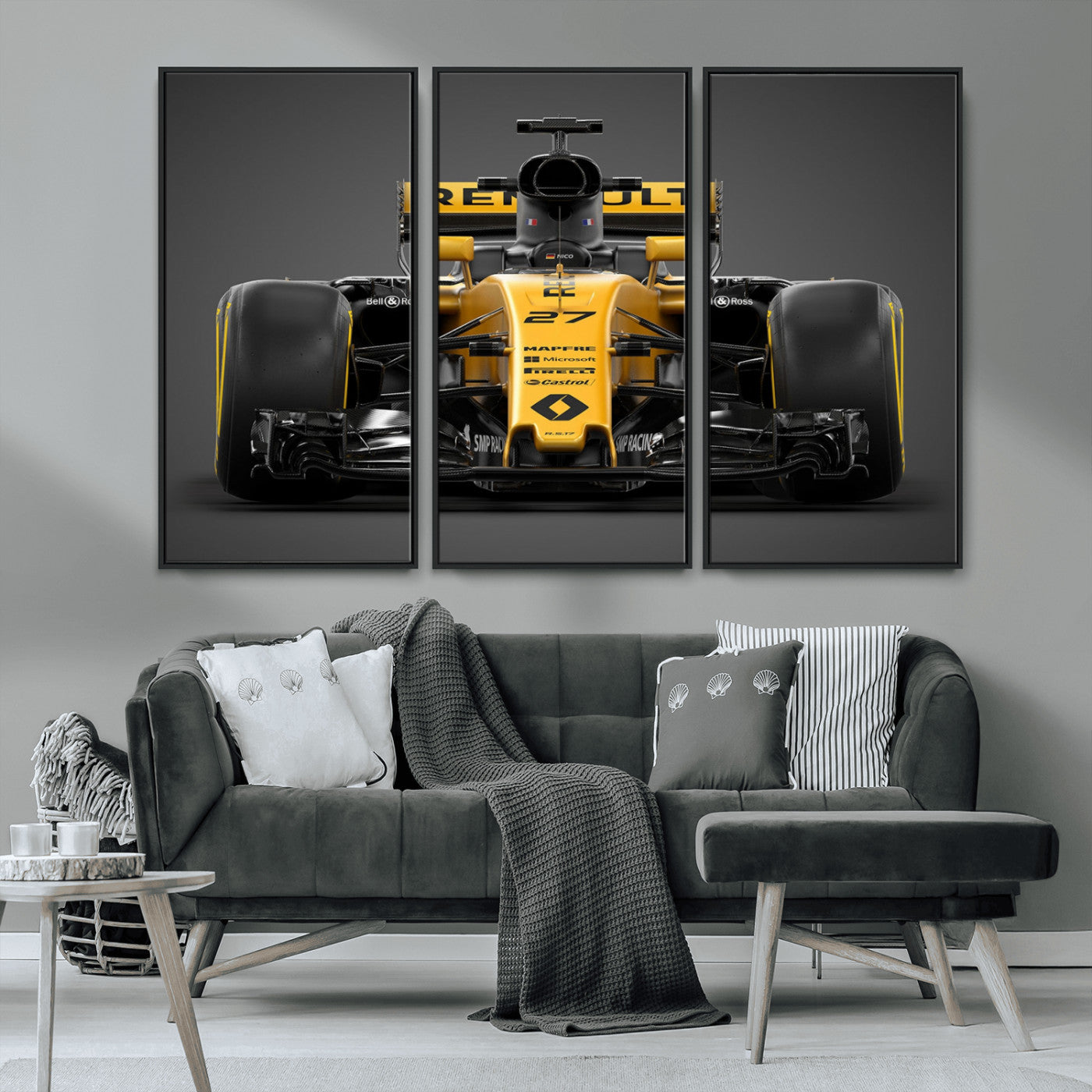 62882-MGV-CV-36X24-Renault F1 Racing Car Print - High-Performance Formula 1 Motorsport Wall Art, Perfect Gift for Racing Fans and Car Enthusiasts