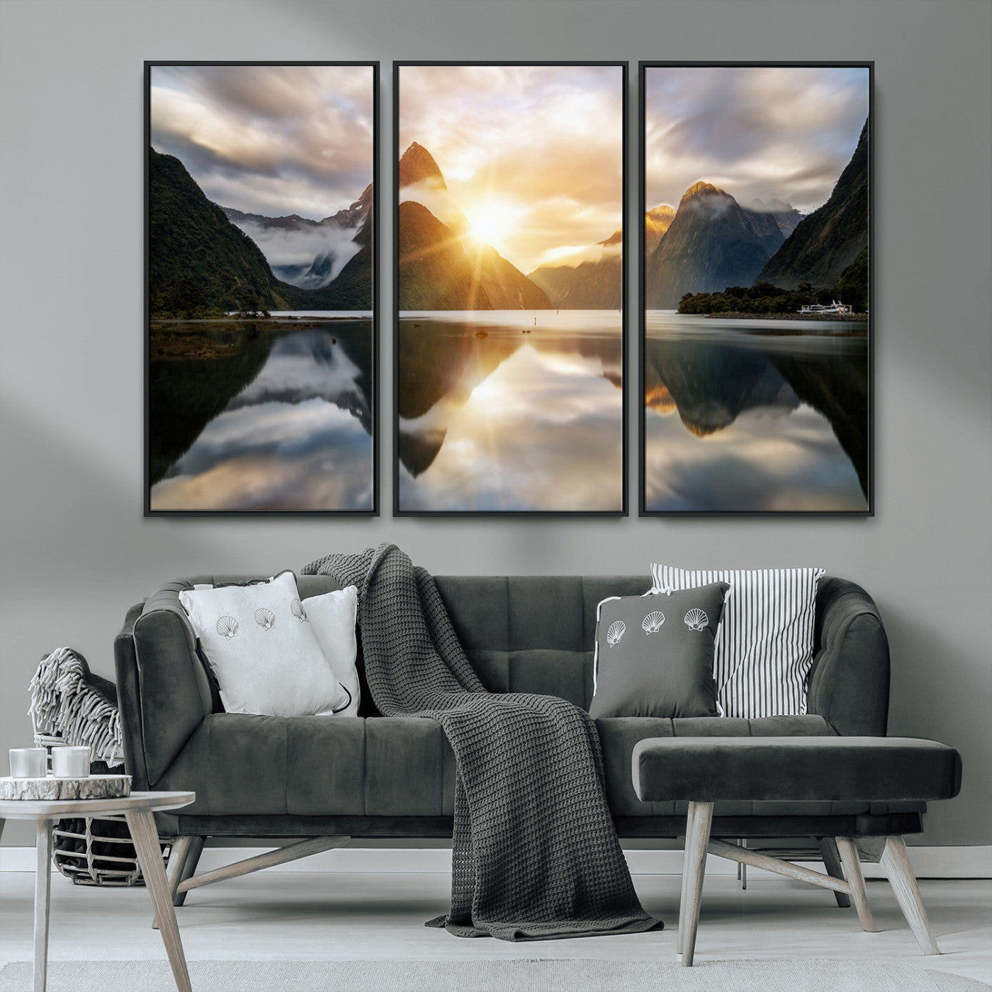 78842-MGV-CV-36X24-Sunrise Mountain Reflection Wall Art – Stunning Nature Landscape Canvas Print for Home, Office, Living Room or Relaxing Space