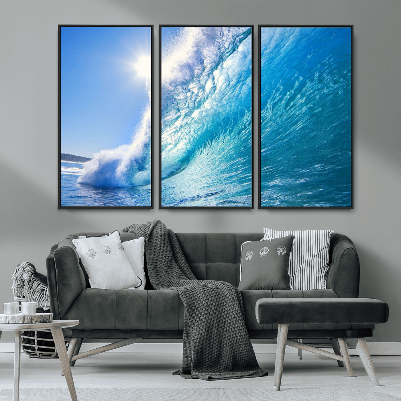 37494-MGV-CV-36X24-Ocean Wave Canvas Art – Stunning Blue Wave Photography, Coastal Wall Decor for Living Room, Bedroom or Office
