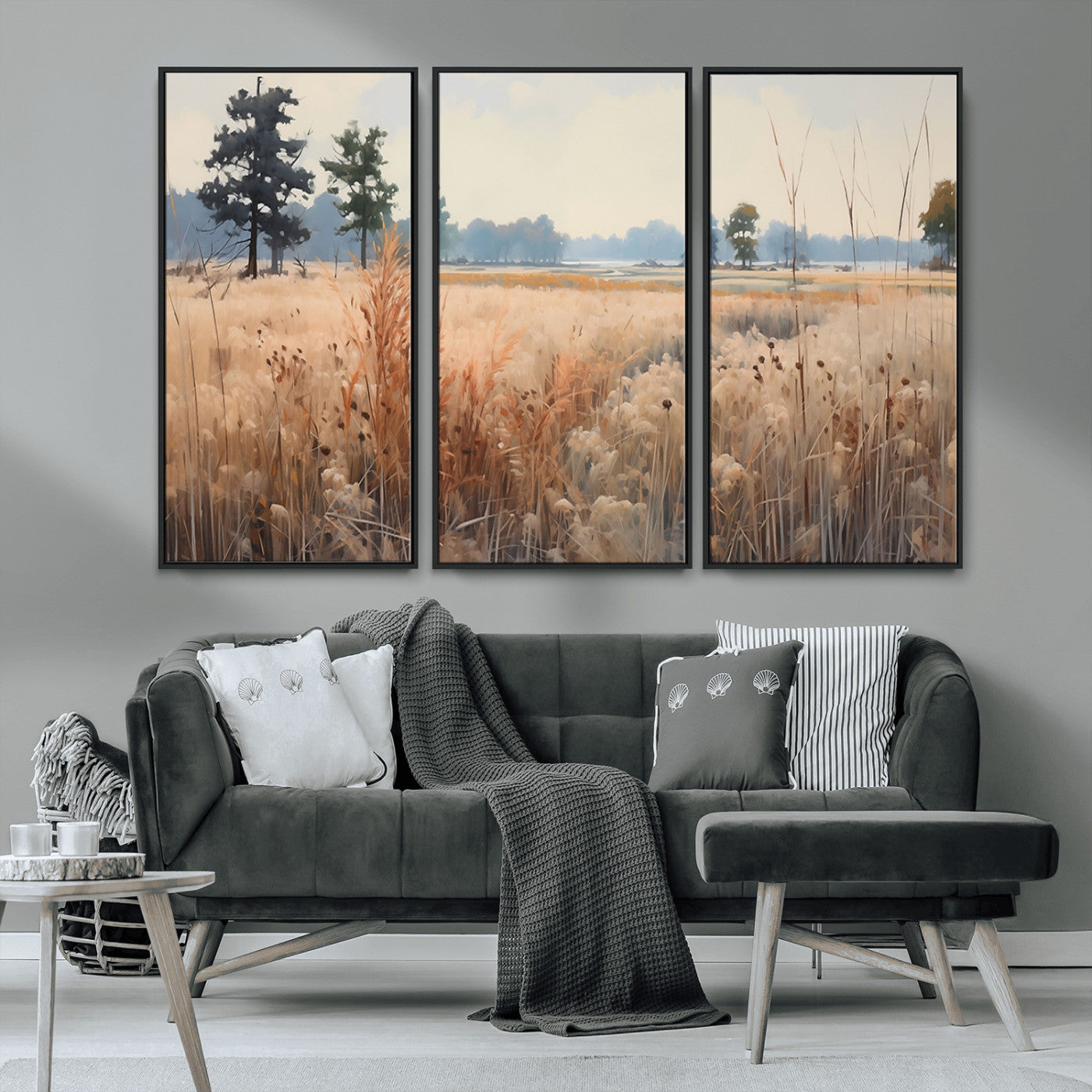 98822-MGV-CV-36X24-Autumn Meadow Wall Art – Tranquil Grassland Landscape Canvas Print, Rustic Country Decor for Living Room, Bedroom or Farmhouse
