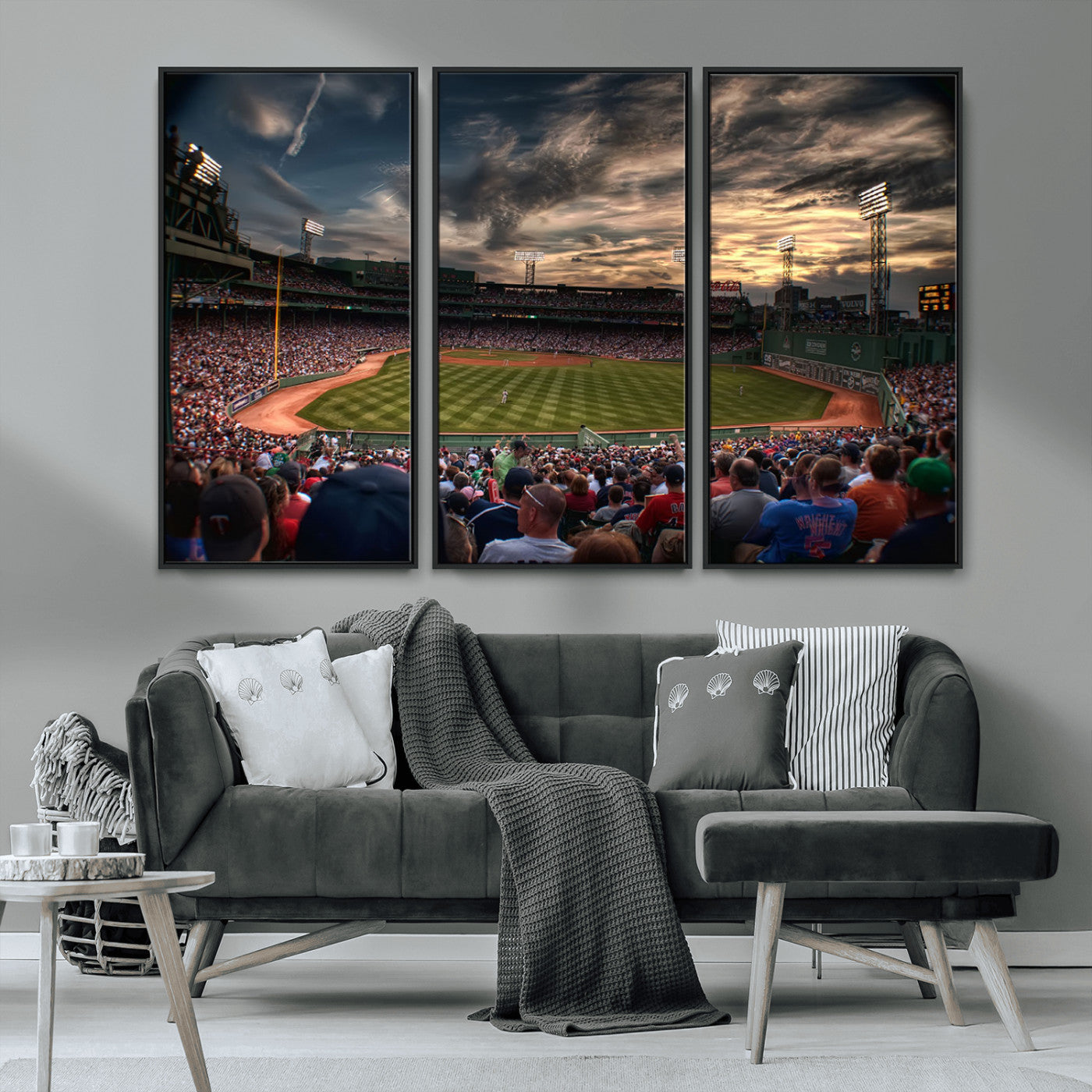 53432-MGV-CV-36X24-Fenway Park Stadium Wall Art Canvas Print, Framed Boston Baseball Stadium Art Picture Print, Massachusetts Fenway Park Perfect