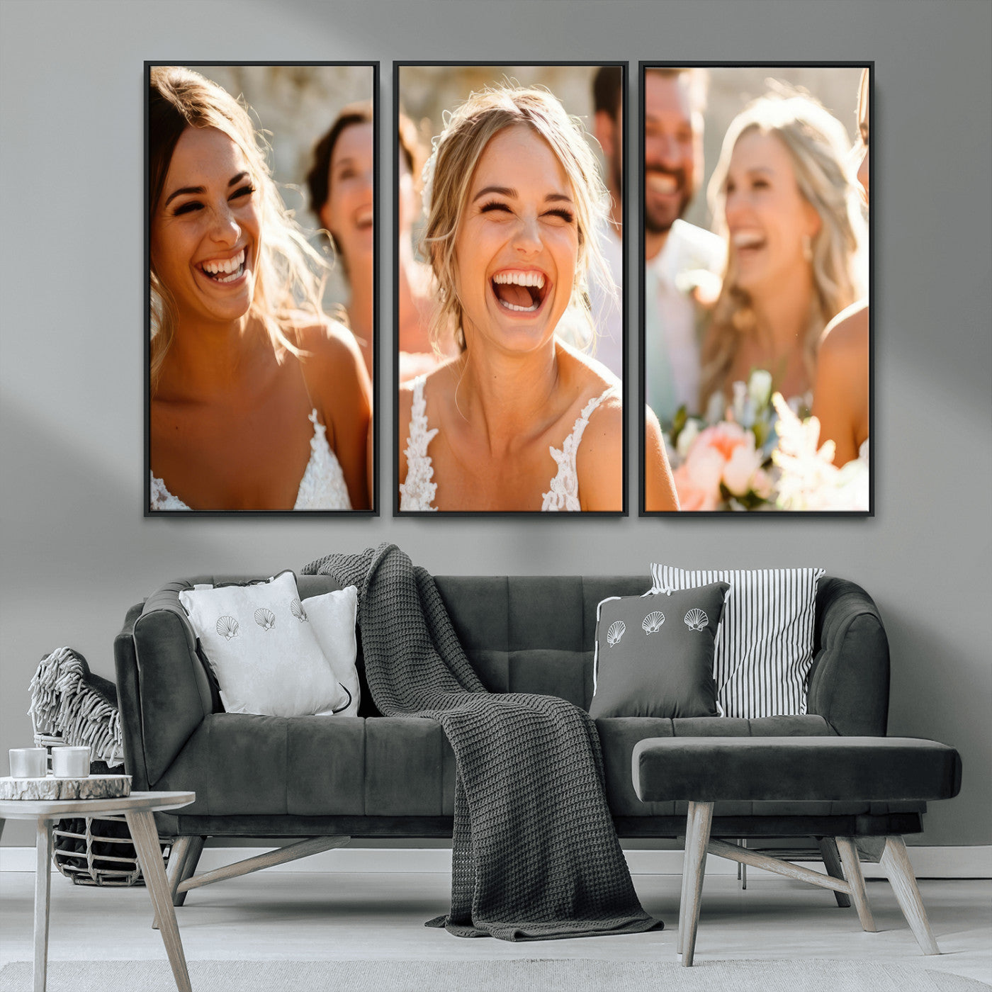 CSTM912-MGV-CV-36X24-Framed Wedding Canvas Print - Custom Wall Art Keepsake for Couples, Elegant Home Decoration Gift, Create Your Own Photo Canvas