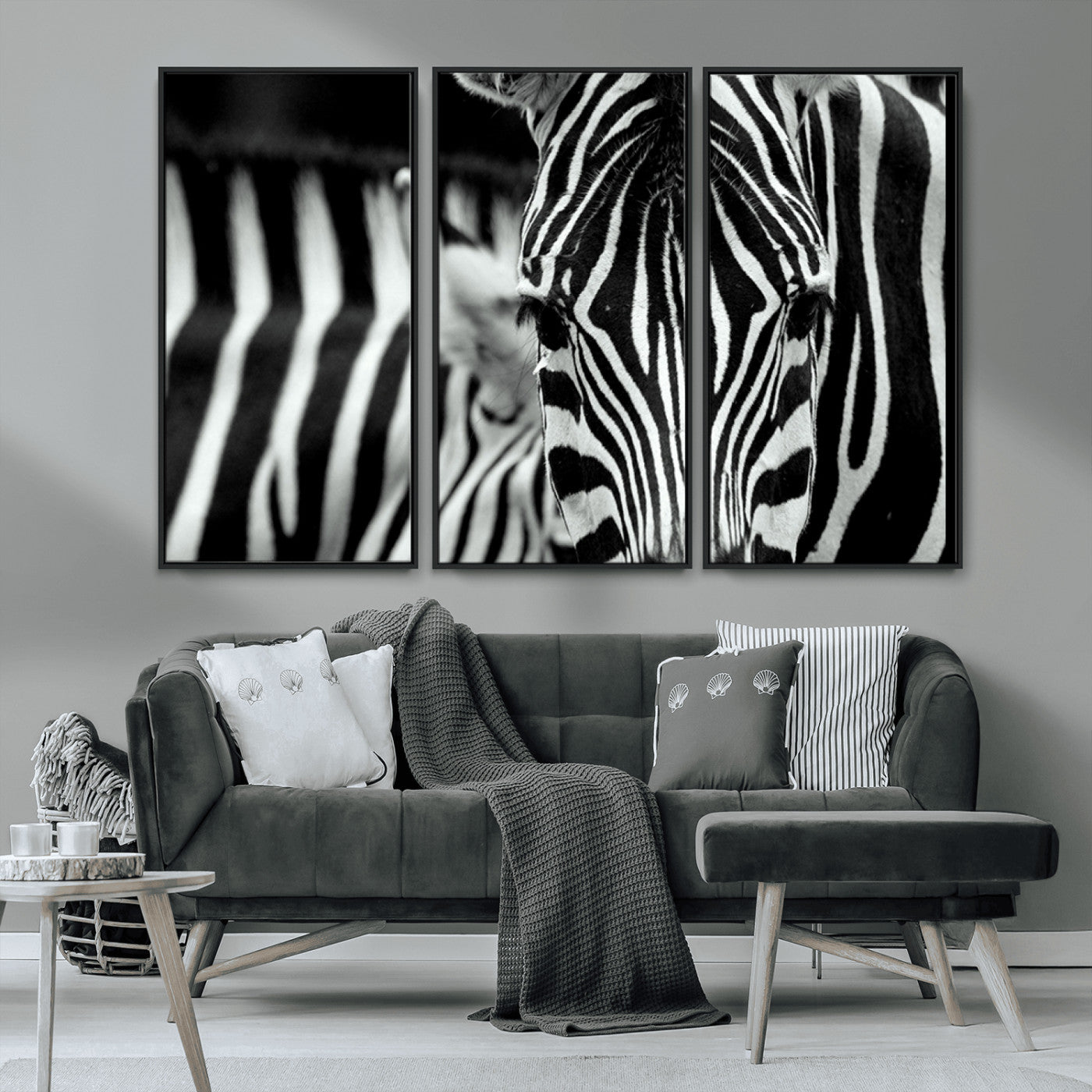 43631-MGV-CV-36X24-Black and White Zebra Wall Art – Modern Animal Print Canvas Artwork for Living Room, Bedroom, or Office Decor