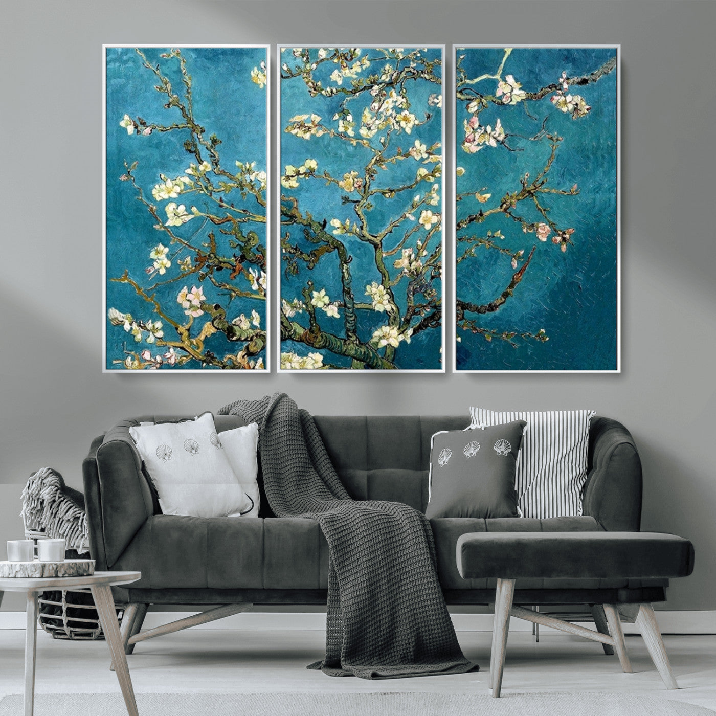 91714-MGV-CV-36X24-Almond Blossoms Wall Art – Handcrafted Van Gogh Inspired Floral Canvas Print, Beautiful Nature Decor for Living Room, Bedroom, or