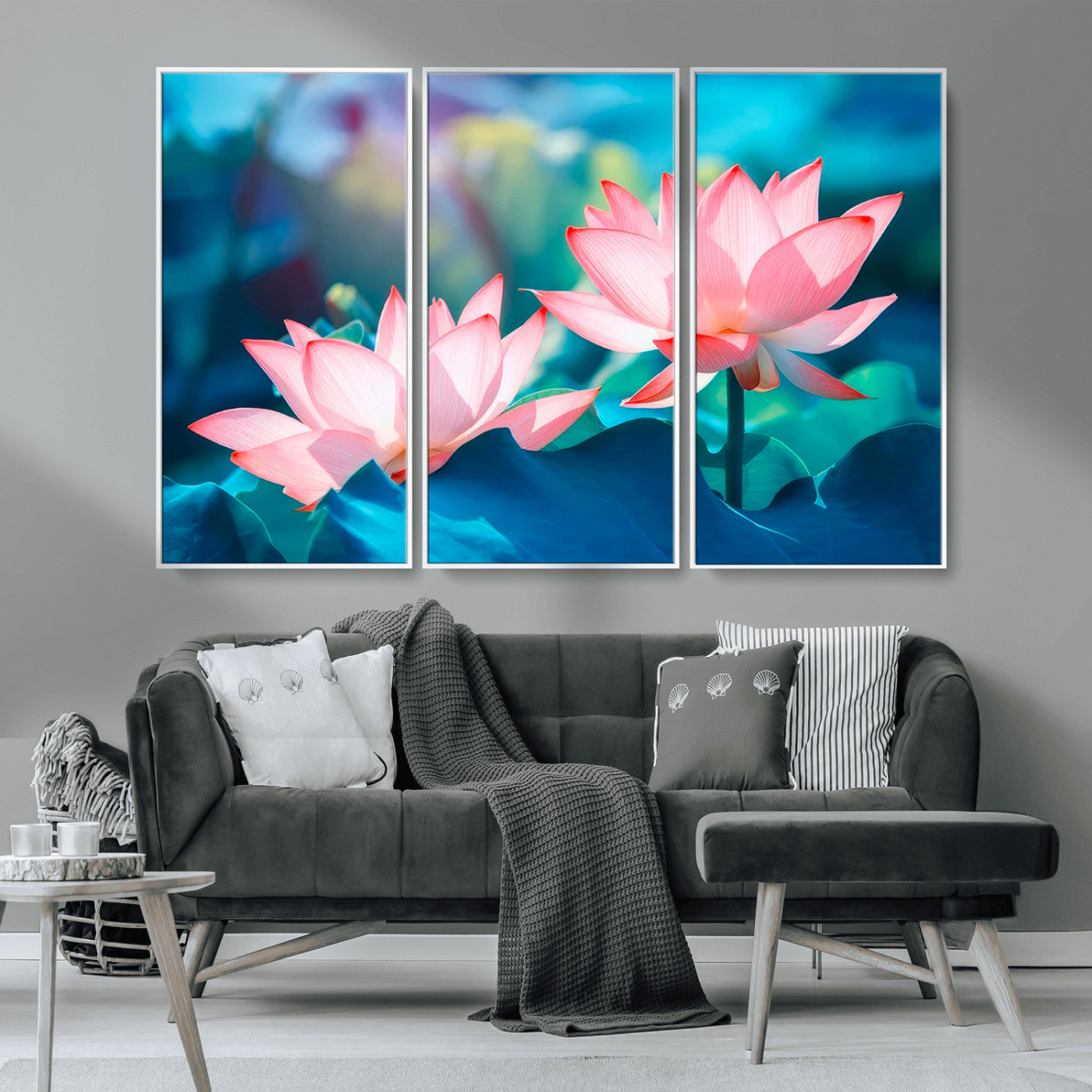 32559-MGV-CV-36X24-Lotus Flower Wall Art – Pink Water Lily Canvas Print, Tranquil Nature Decor for Living Room, Bedroom or Meditation Space