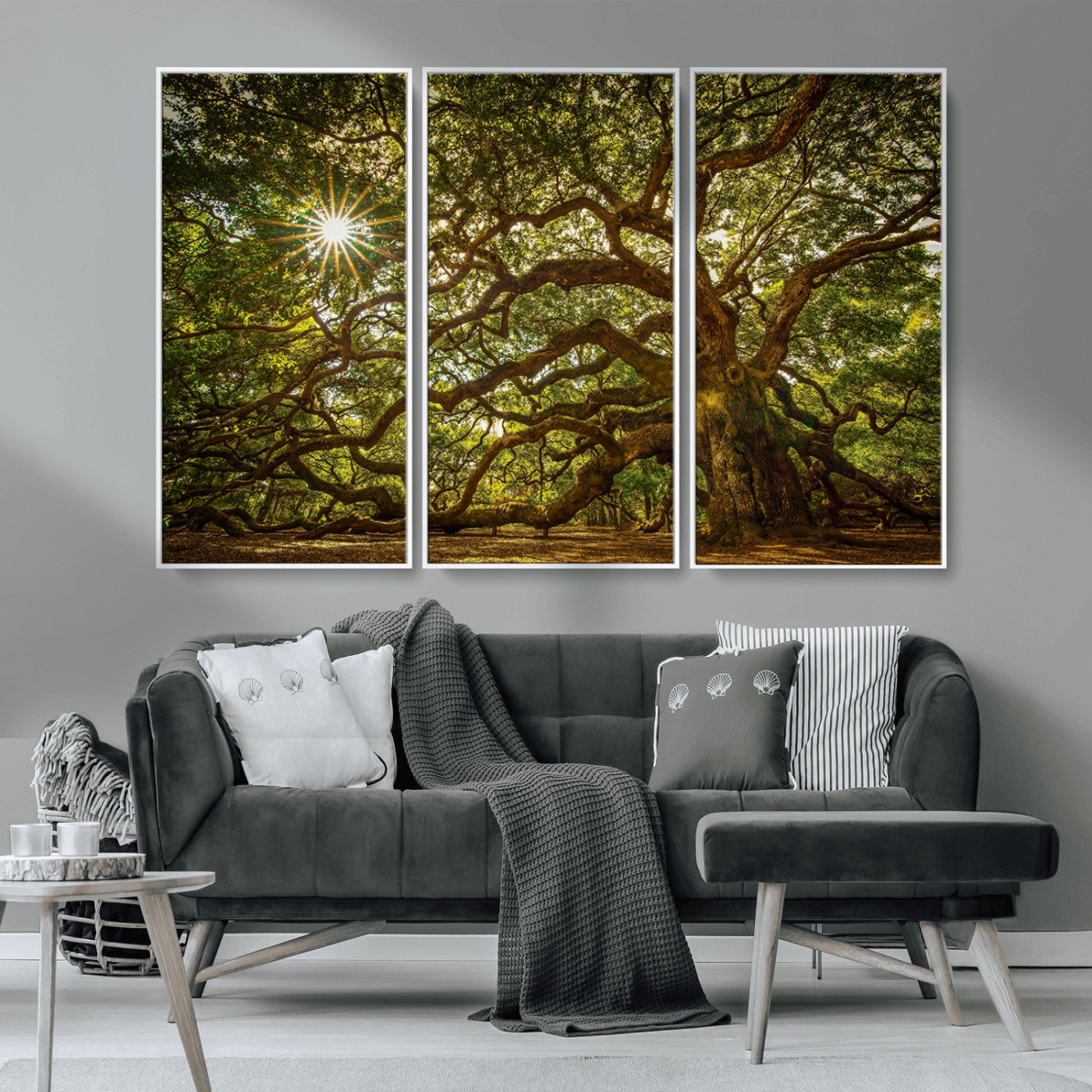 57983-MGV-CV-36X24-Angel Oak Tree Wall Art Canvas Print, Framed Oak Tree Art Picture Print, Angel Oak Perfect Rustic Nature Decor Artwork