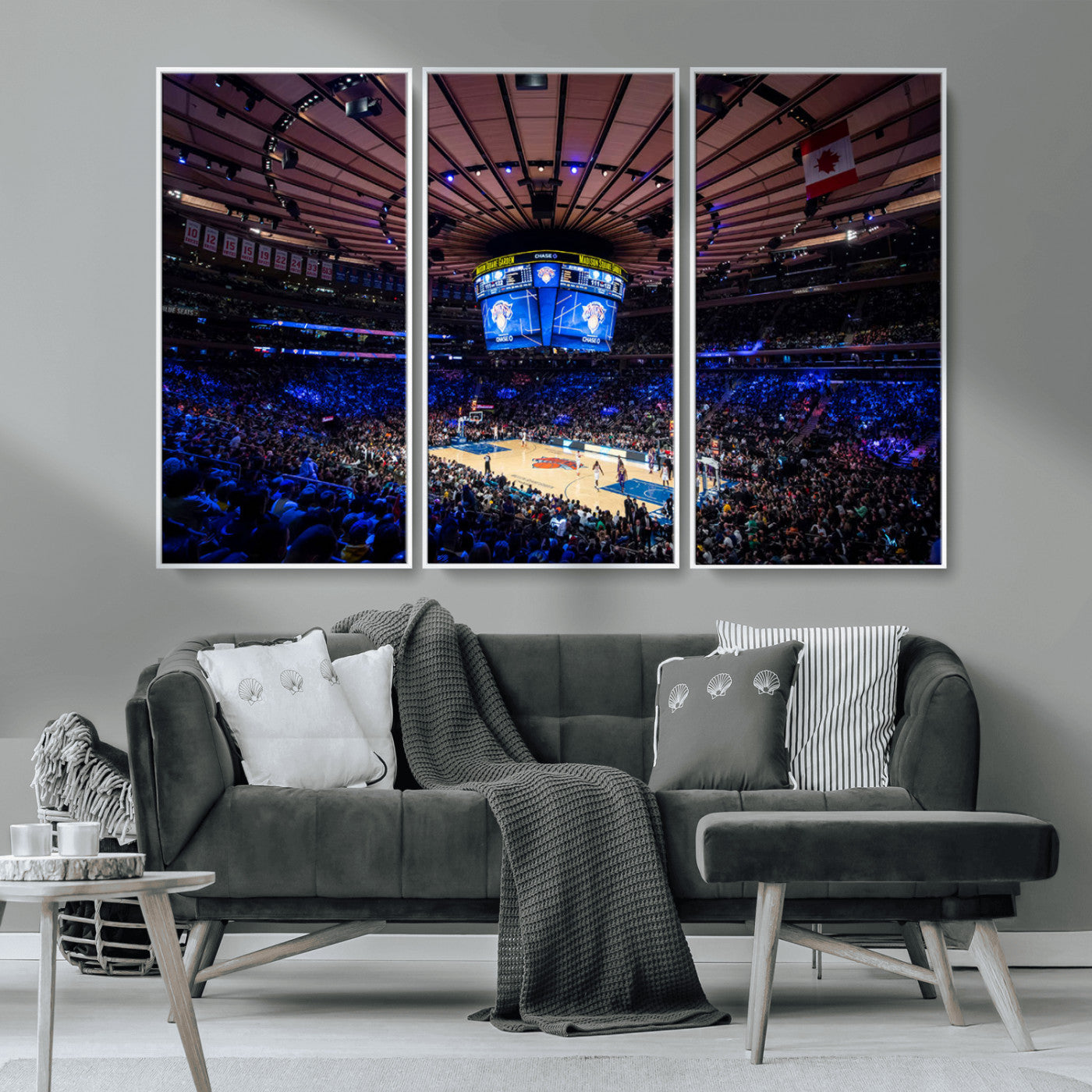 20491-MGV-CV-36X24-Madison Square Garden Wall Art Canvas Print, Framed New York Stadium Art Picture Print, MSG Stadium Perfect Sport Room Decor