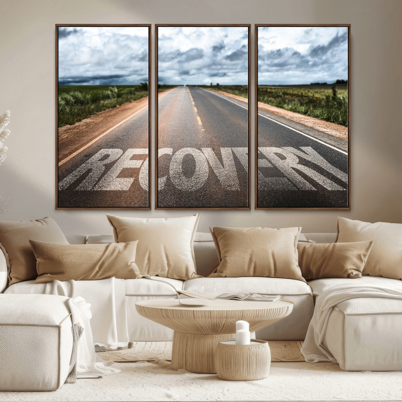 50743-MGV-CV-36X24-Healing Road Wall Art – Motivational Highway Canvas Print, Inspirational Journey Decor for Office, Gym or Living Room