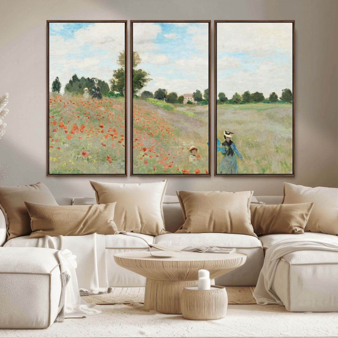 74890-MGV-CV-36X24-Monet Poppy Field Wall Art – Impressionist Landscape Canvas Print, Classic French Artwork for Living Room, Bedroom or Office Decor