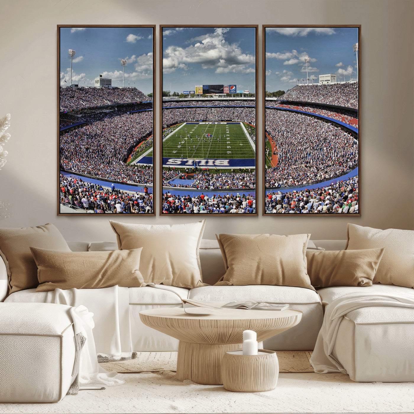 76491-MGV-CV-36X24-Buffalo Bills Stadium Wall Art Canvas Print, Framed Bills Stadium Art Picture Print, Highmark Stadium Perfect Sport Room Decor