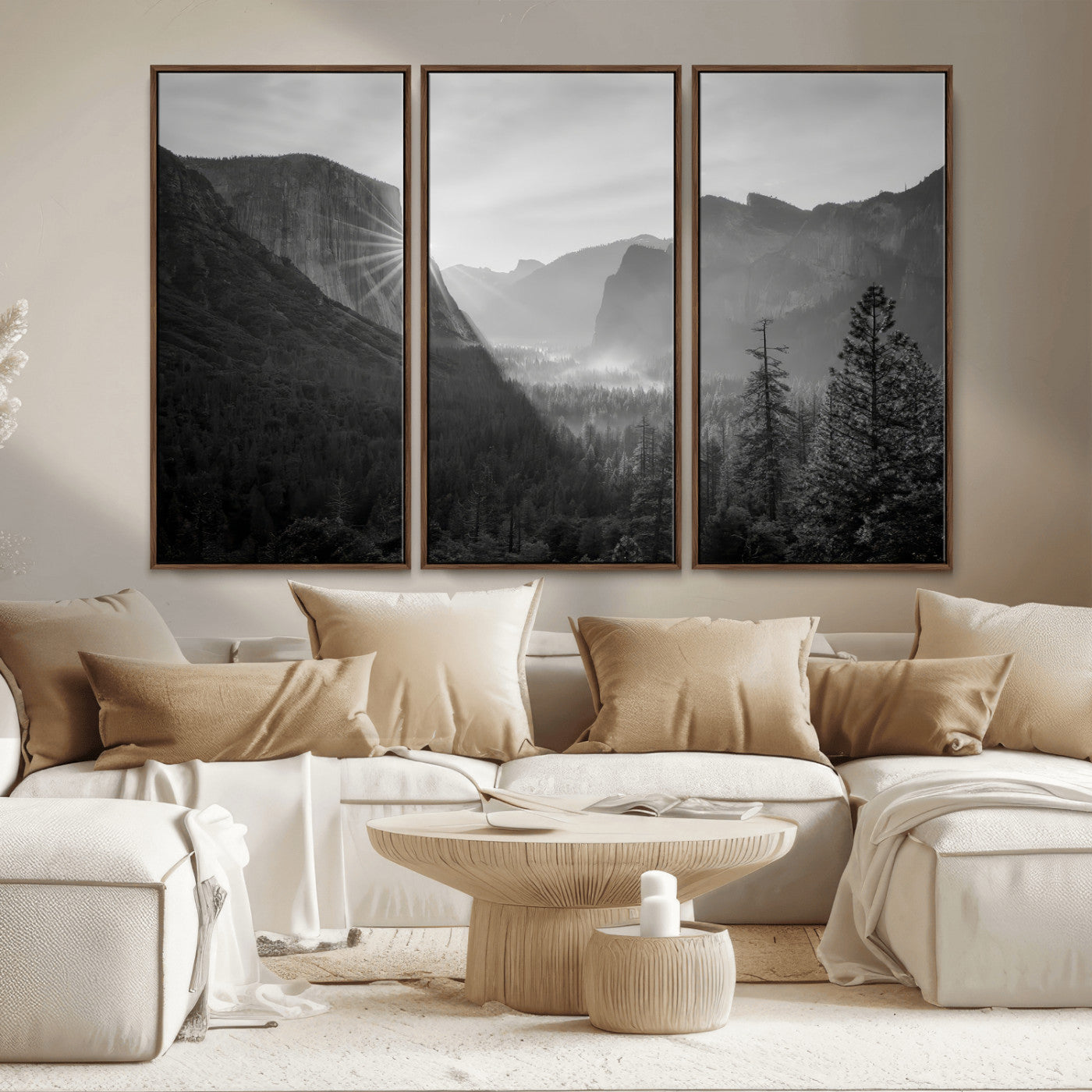 39278955-MGV-CV-36X24-Yosemite Valley Wall Art Canvas Print, Framed El Capitan Art Picture Print, Misty Mountain Perfect Modern Rustic Decor Artwork