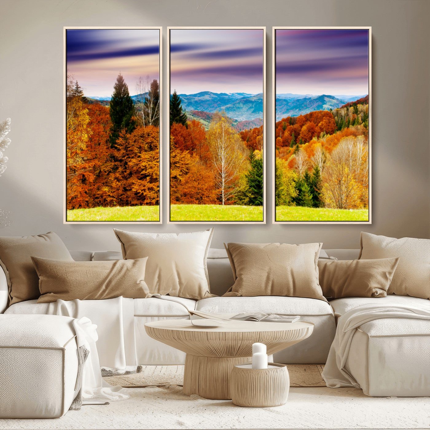 58007-MGV-CV-36X24-Autumn Mountain Landscape Wall Art – Stunning Fall Forest Canvas Print, Cozy Nature Decor for Home or Office