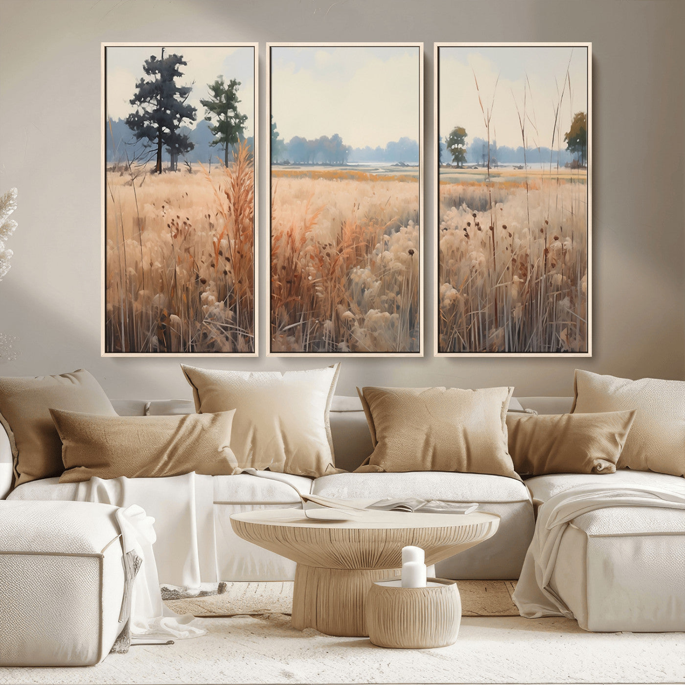 98822-MGV-CV-36X24-Autumn Meadow Wall Art – Tranquil Grassland Landscape Canvas Print, Rustic Country Decor for Living Room, Bedroom or Farmhouse