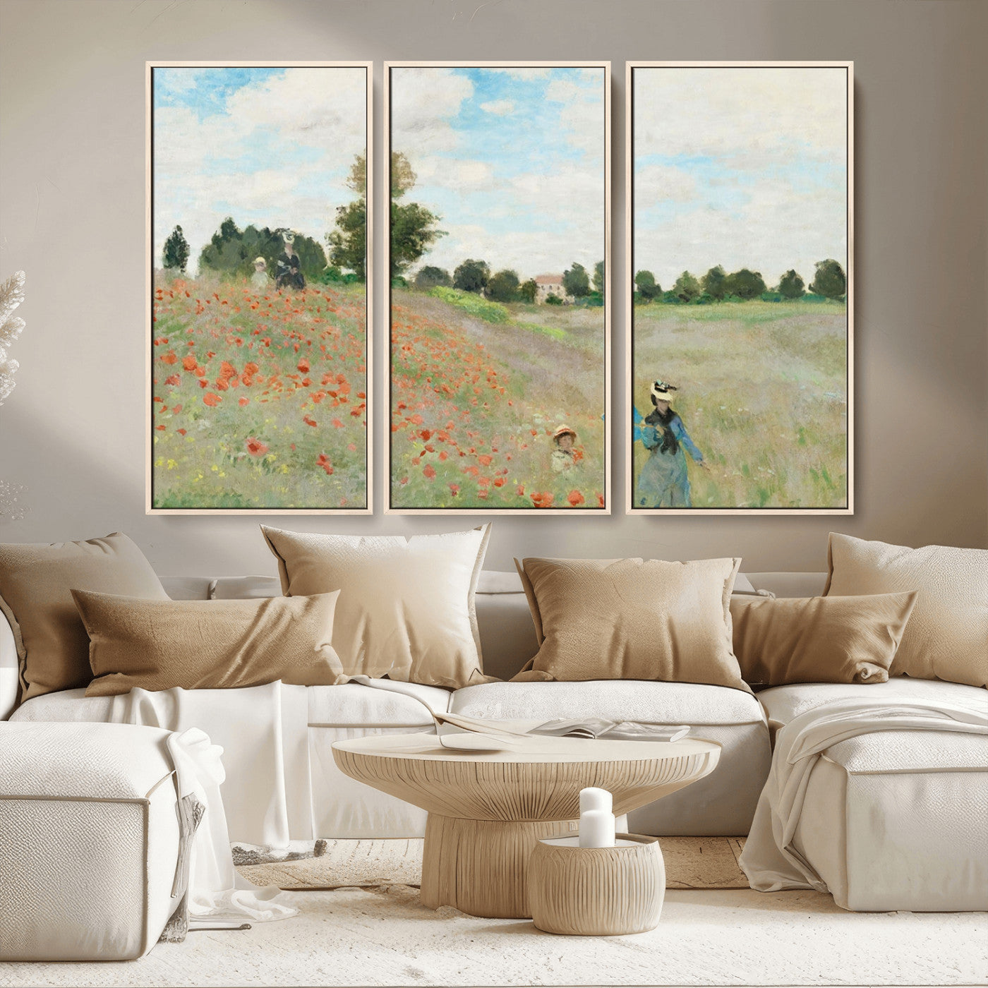 74890-MGV-CV-36X24-Monet Poppy Field Wall Art – Impressionist Landscape Canvas Print, Classic French Artwork for Living Room, Bedroom or Office Decor