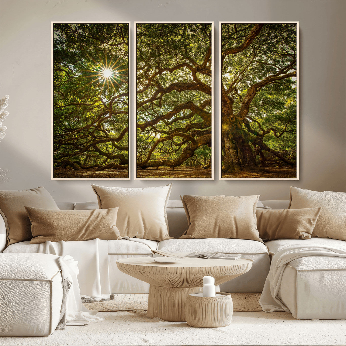 57983-MGV-CV-36X24-Angel Oak Tree Wall Art Canvas Print, Framed Oak Tree Art Picture Print, Angel Oak Perfect Rustic Nature Decor Artwork