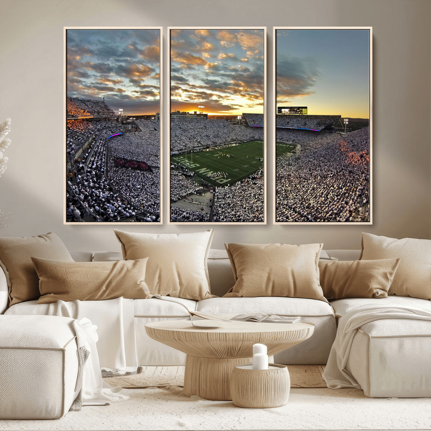 38807-MGV-CV-36X24-Beaver Stadium Wall Art Canvas Print, Framed Beaver Stadium Field Art Picture Print, Football Stadium Perfect Sport Room Decor