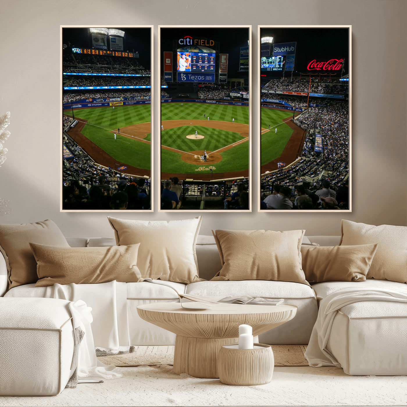 83979-MGV-CV-36X24-RingCentral Coliseum Wall Art Canvas Print, Framed Oakland A's Stadium Art Picture Print, RingCentral Coliseum Field Perfect Sport