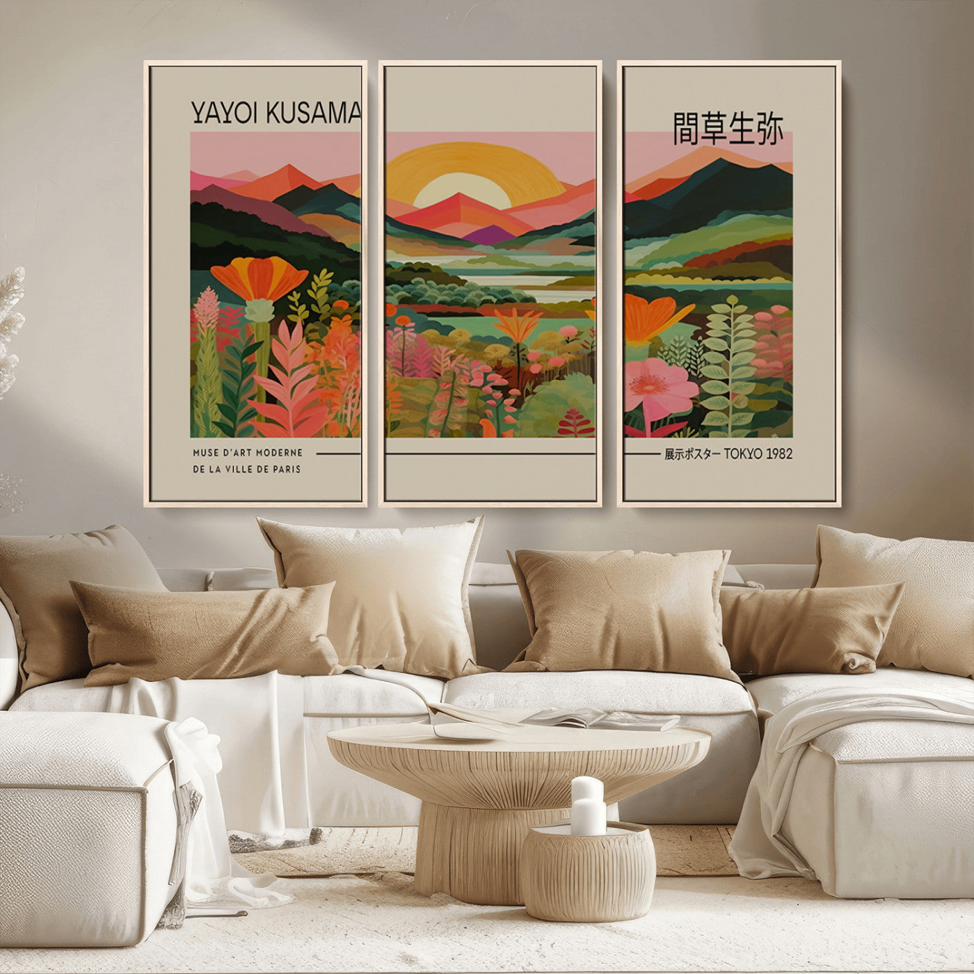 17753-MGV-CV-36X24-Floral Sunset Landscape Wall Art – Panoramic Nature Canvas Print, Vibrant Botanical Artwork for Living Room, Bedroom, Office, or