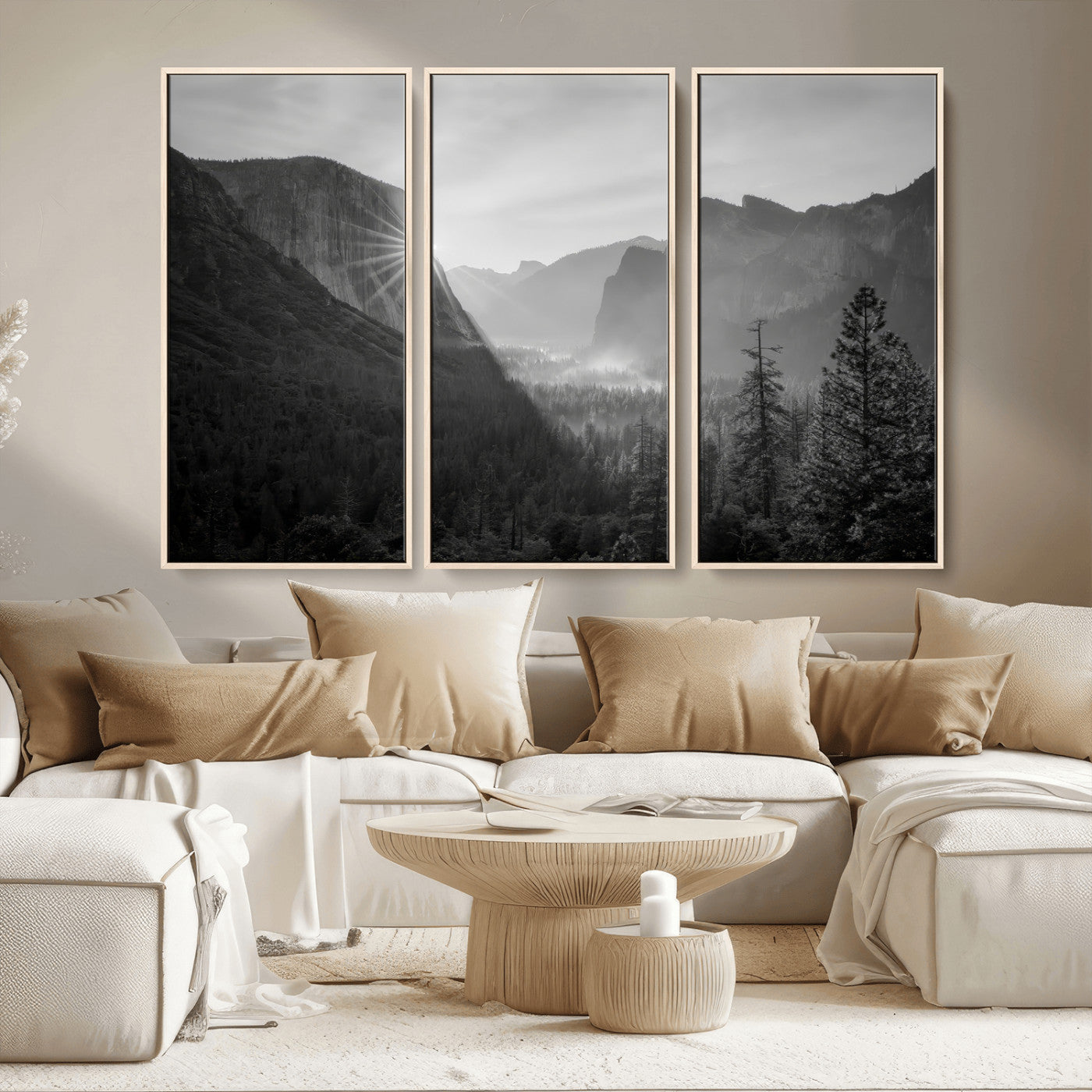 39278955-MGV-CV-36X24-Yosemite Valley Wall Art Canvas Print, Framed El Capitan Art Picture Print, Misty Mountain Perfect Modern Rustic Decor Artwork