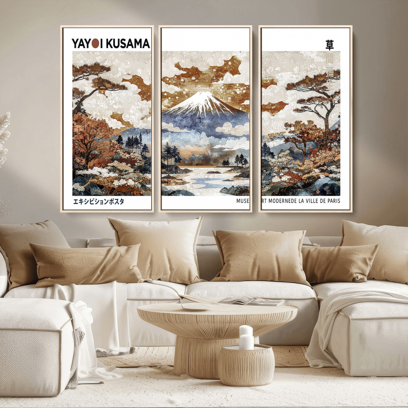 80111817-MGV-CV-36X24-Japanese Landscape Wall Art – Mount Fuji Autumn Canvas Print, Asian Inspired Nature Decor for Living Room, Bedroom, Office or