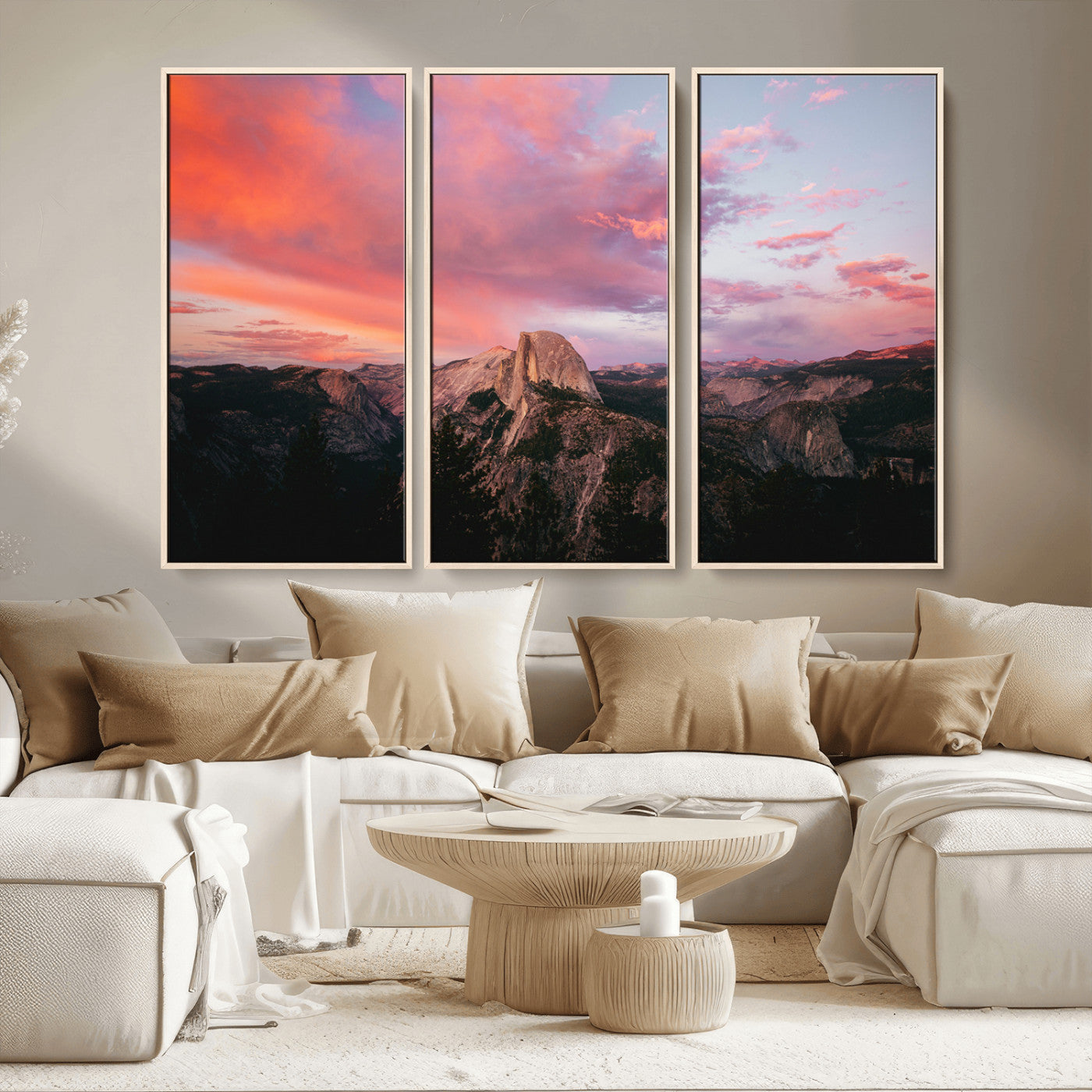 32786115-MGV-CV-36X24-Half Dome Wall Art Canvas Print, Framed Yosemite National Park Art Picture Print, Dramatic Sunset Perfect Adventurous Wilderness