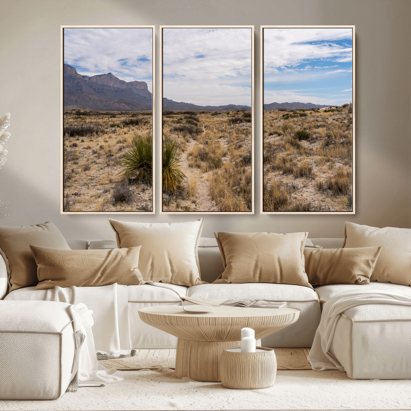 21606563-MGV-FC-48X32-3P_Natural-Desert Mountain Wall Art – Southwest Landscape Photography Canvas Print, Rustic Nature Artwork Scenic Western Decor for Living