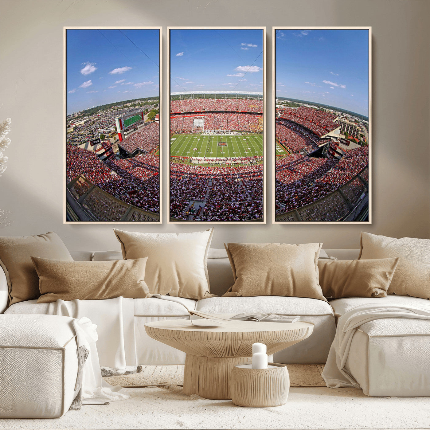 29492070-MGV-CV-36X24-William Brice Stadium Canvas Wall Art – Football Game, Stadium Crowd, Fans, Energy, Team Spirit, Daytime Outdoor Event Print for