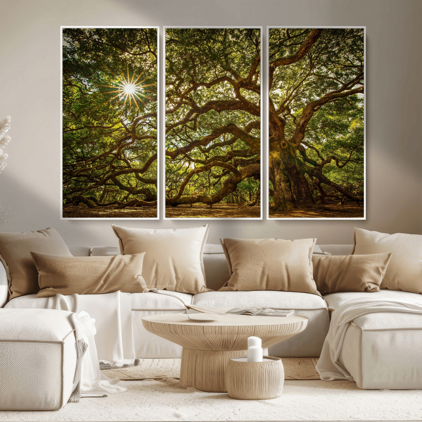 57983-MGV-CV-36X24-Angel Oak Tree Wall Art Canvas Print, Framed Oak Tree Art Picture Print, Angel Oak Perfect Rustic Nature Decor Artwork
