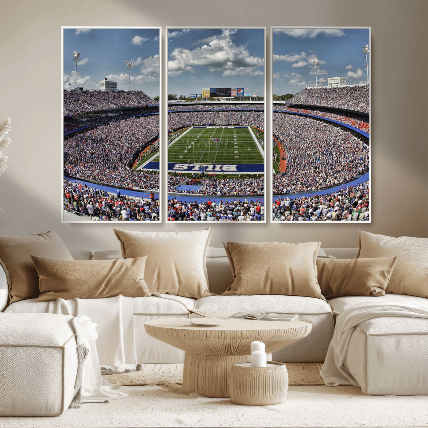 76491-MGV-CV-36X24-Buffalo Bills Stadium Wall Art Canvas Print, Framed Bills Stadium Art Picture Print, Highmark Stadium Perfect Sport Room Decor