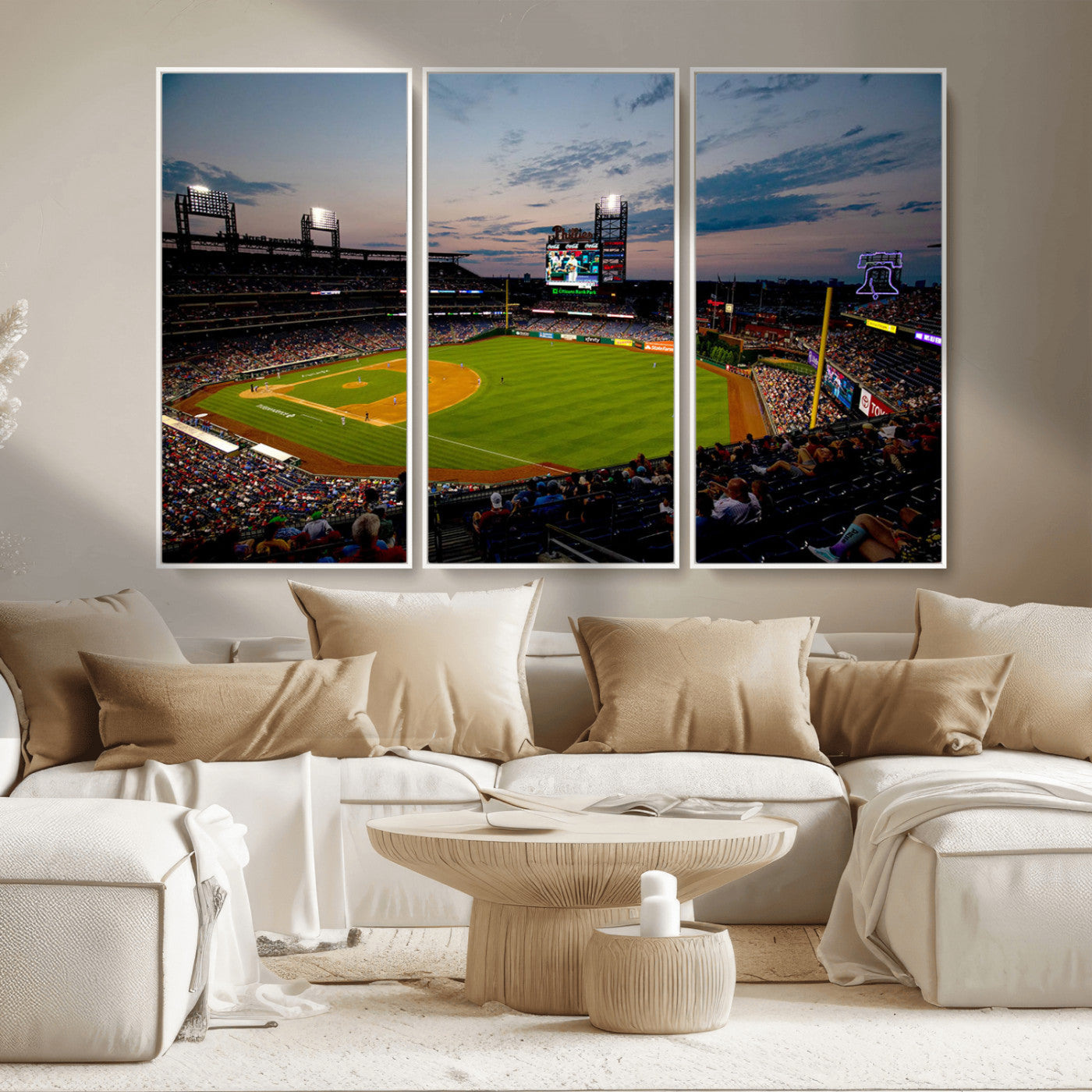 17415-MGV-CV-36X24-Philadelphia Phillies Stadium Wall Art Canvas Print, Framed Citizens Bank Park Art Picture Print, Phillies Stadium Field Perfect