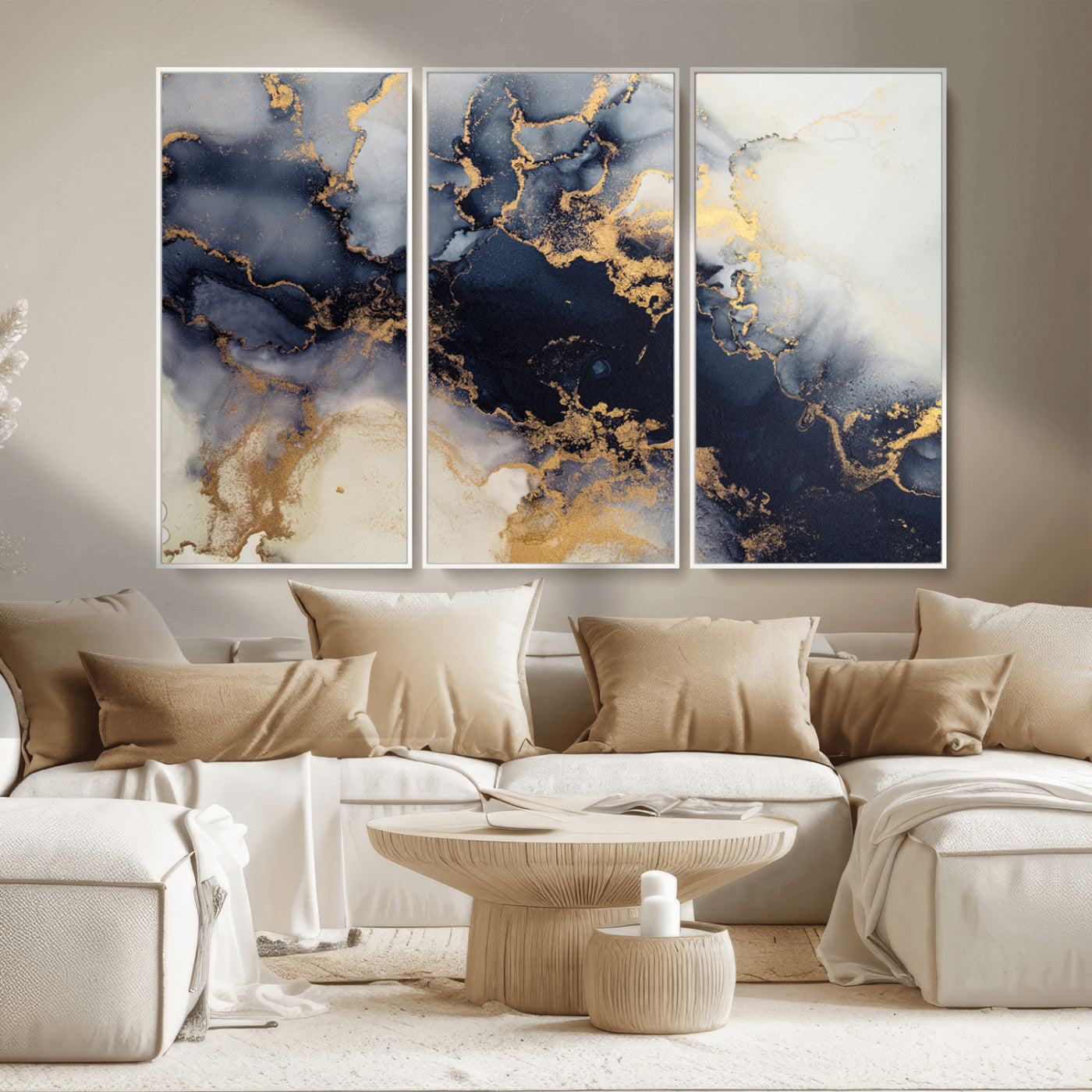 41136487-MGV-CV-36X24-Black Marble Wall Art Canvas Print, Framed Gold Veins Art Picture Print, Abstract Texture Perfect Moody Luxe Decor Artwork