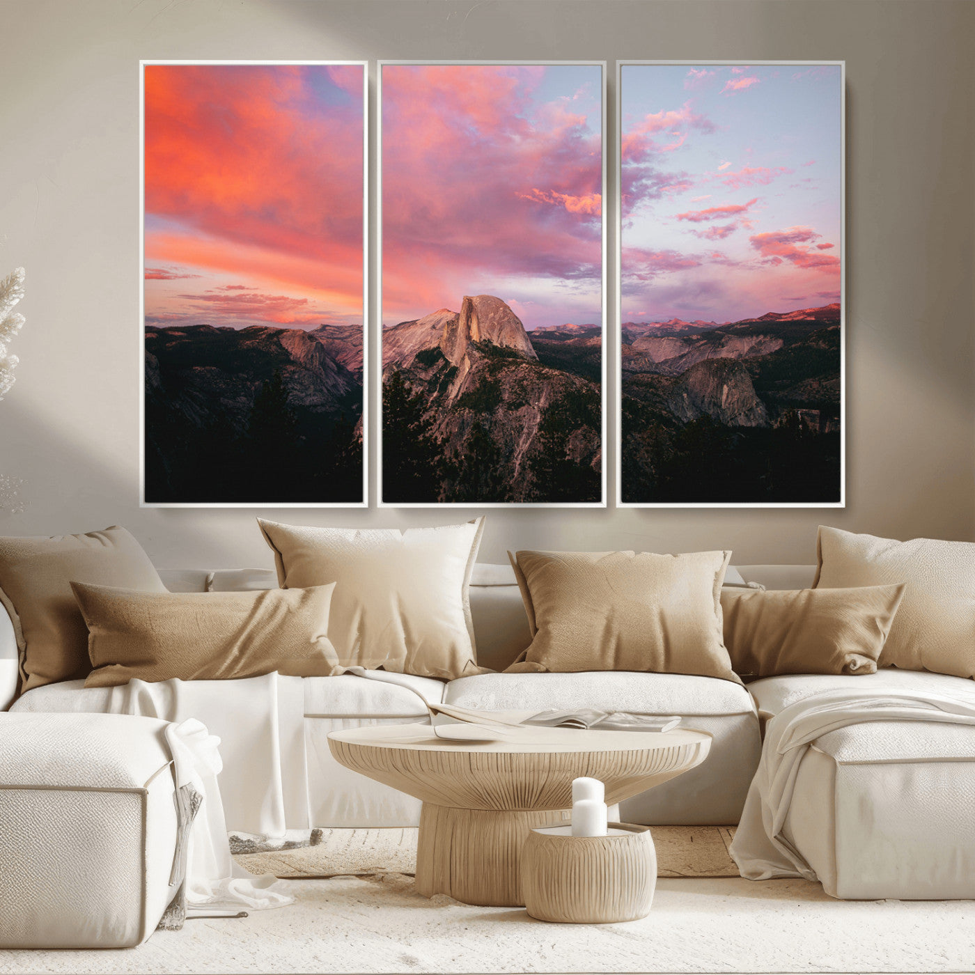 32786115-MGV-CV-36X24-Half Dome Wall Art Canvas Print, Framed Yosemite National Park Art Picture Print, Dramatic Sunset Perfect Adventurous Wilderness