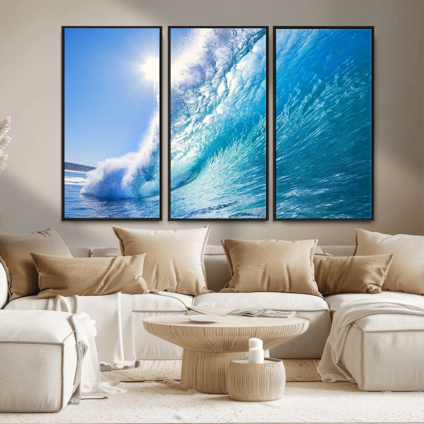 37494-MGV-CV-36X24-Ocean Wave Canvas Art – Stunning Blue Wave Photography, Coastal Wall Decor for Living Room, Bedroom or Office