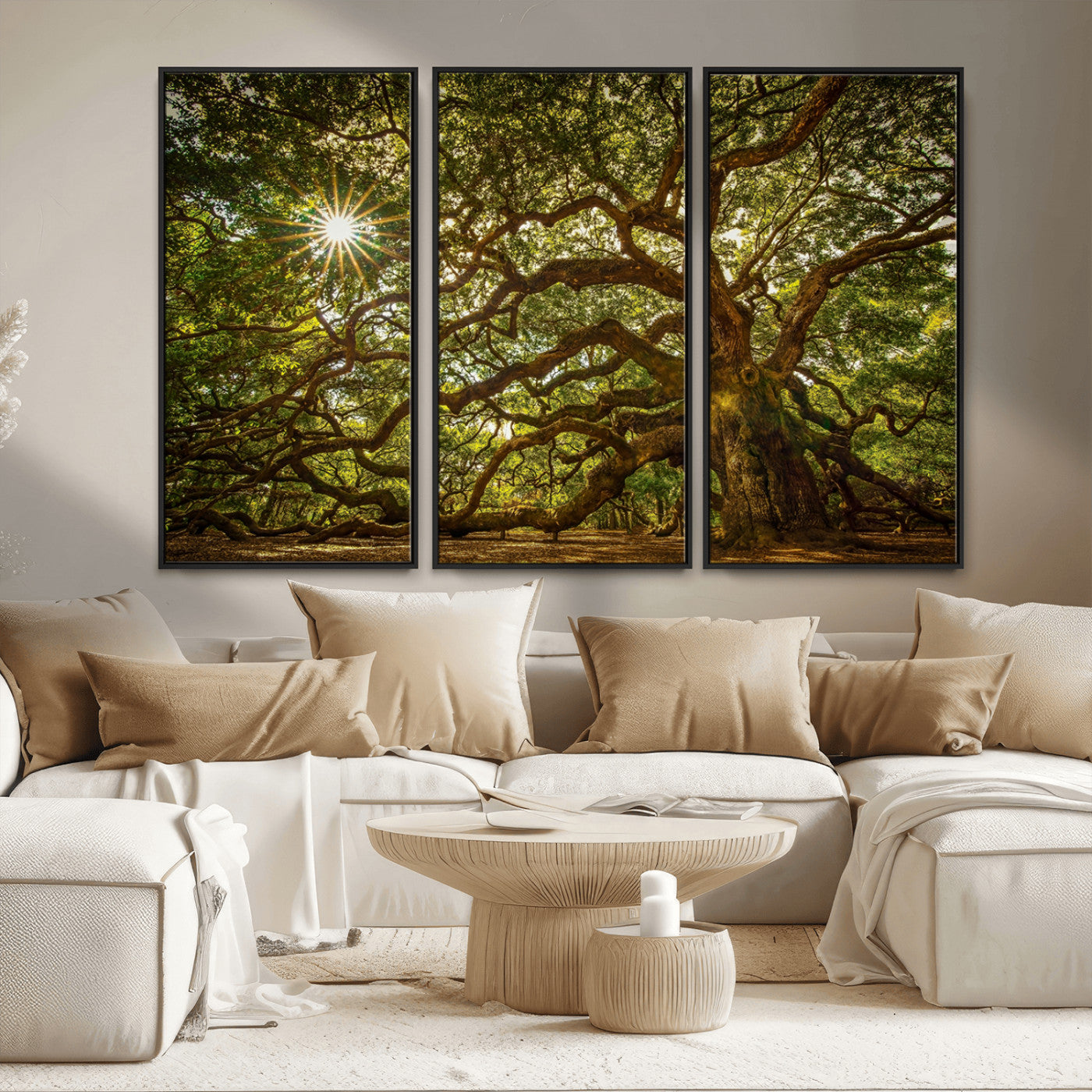 57983-MGV-CV-36X24-Angel Oak Tree Wall Art Canvas Print, Framed Oak Tree Art Picture Print, Angel Oak Perfect Rustic Nature Decor Artwork