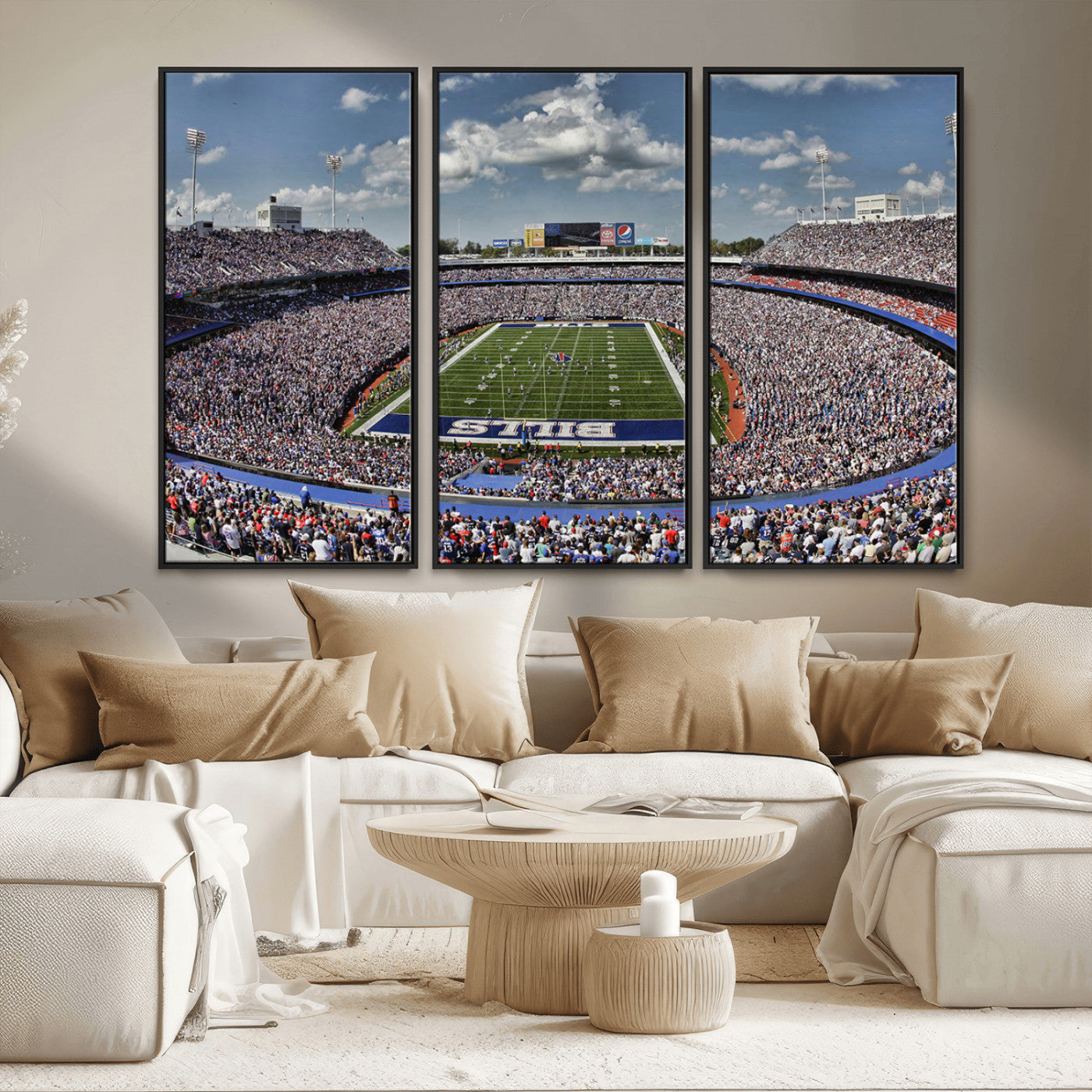 76491-MGV-CV-36X24-Buffalo Bills Stadium Wall Art Canvas Print, Framed Bills Stadium Art Picture Print, Highmark Stadium Perfect Sport Room Decor