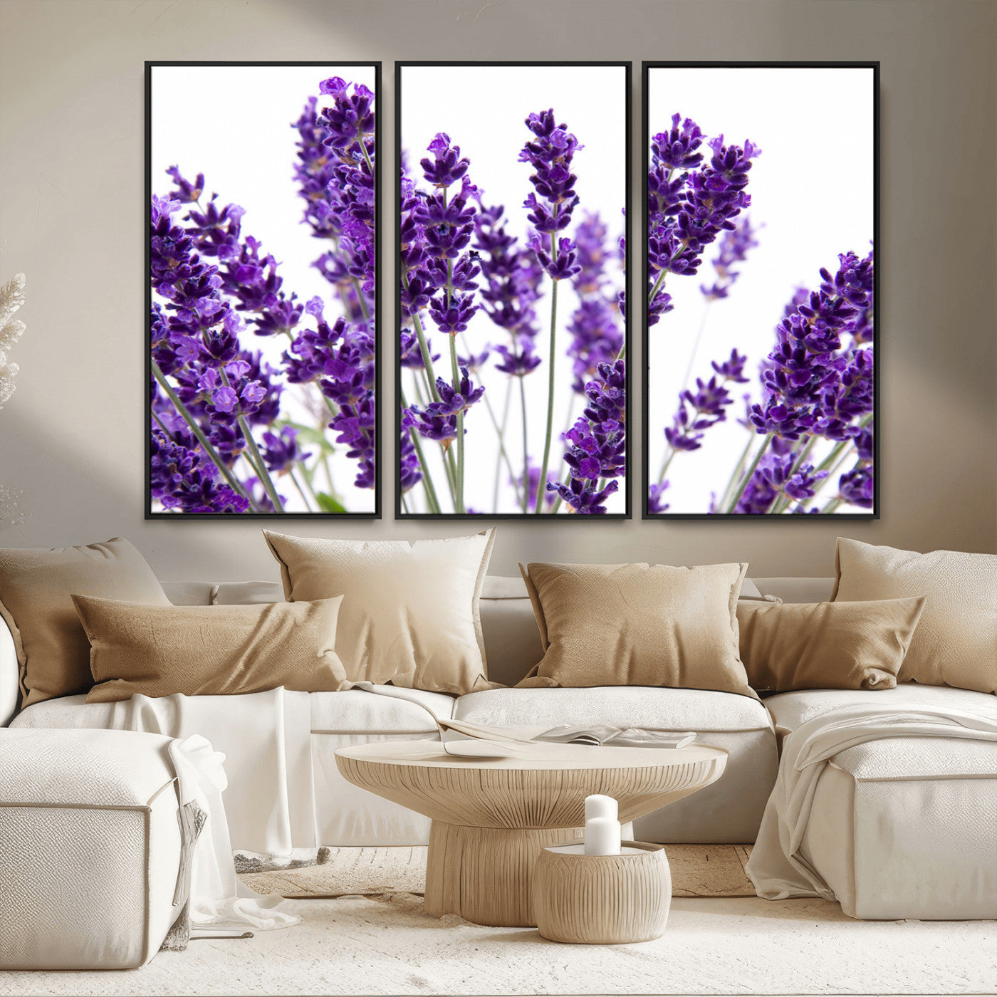 76859-MGV-CV-36X24-Lavender Flower Wall Art – Botanical Canvas Print Featuring Purple Floral Bouquet, Nature Inspired Artwork for Living Room,