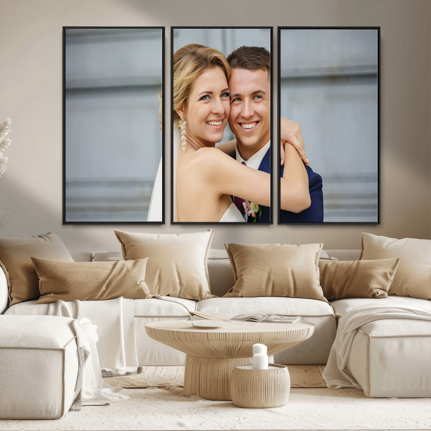 CSTM6030-MGV-FC-48X32-3P_Black-Custom Canvas Wall Art – Personalized Photo Print for Wedding, Anniversary or Gift, Ready to Hang Canvas for Home Decor