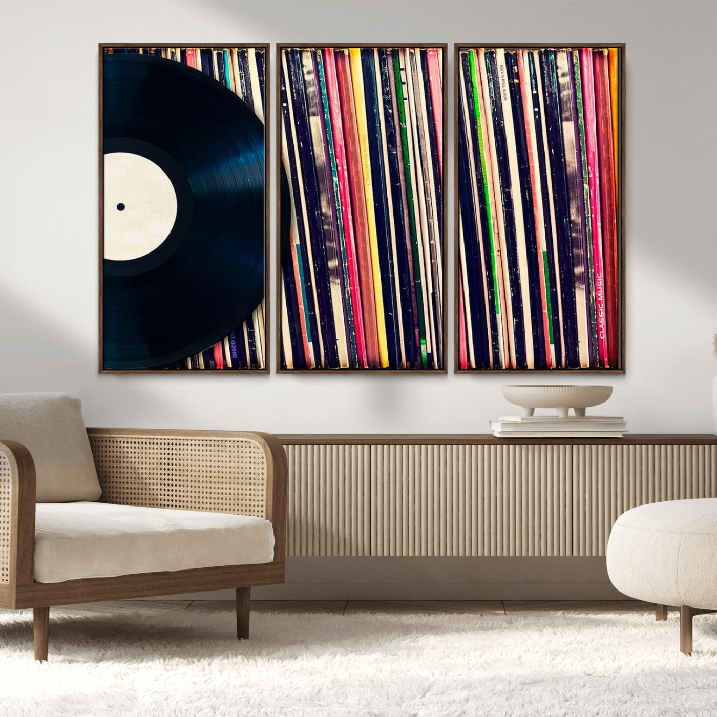 45029-MGV-CV-36X24-Misty Pine Forest Wall Art – Black and White Landscape Canvas Print, Foggy Trees Nature Photography, Modern Minimalist Decor for