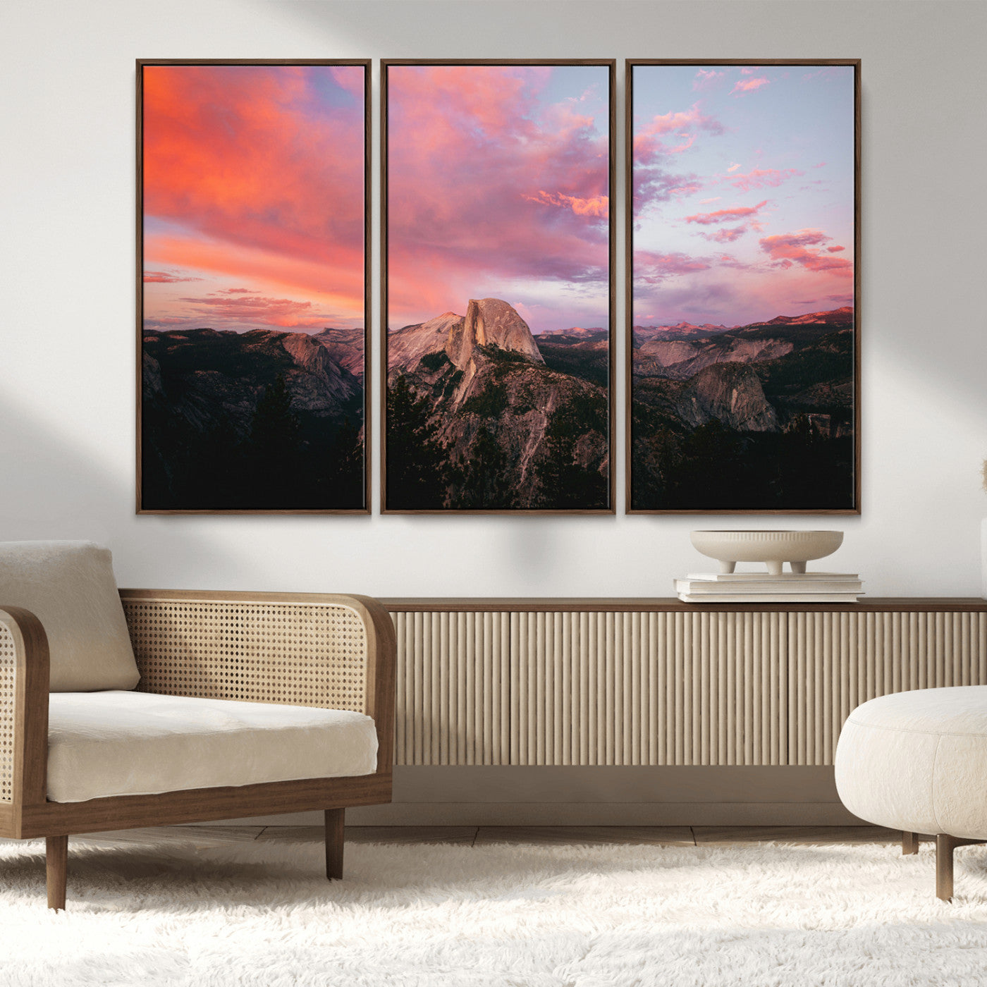 32786115-MGV-CV-36X24-Half Dome Wall Art Canvas Print, Framed Yosemite National Park Art Picture Print, Dramatic Sunset Perfect Adventurous Wilderness