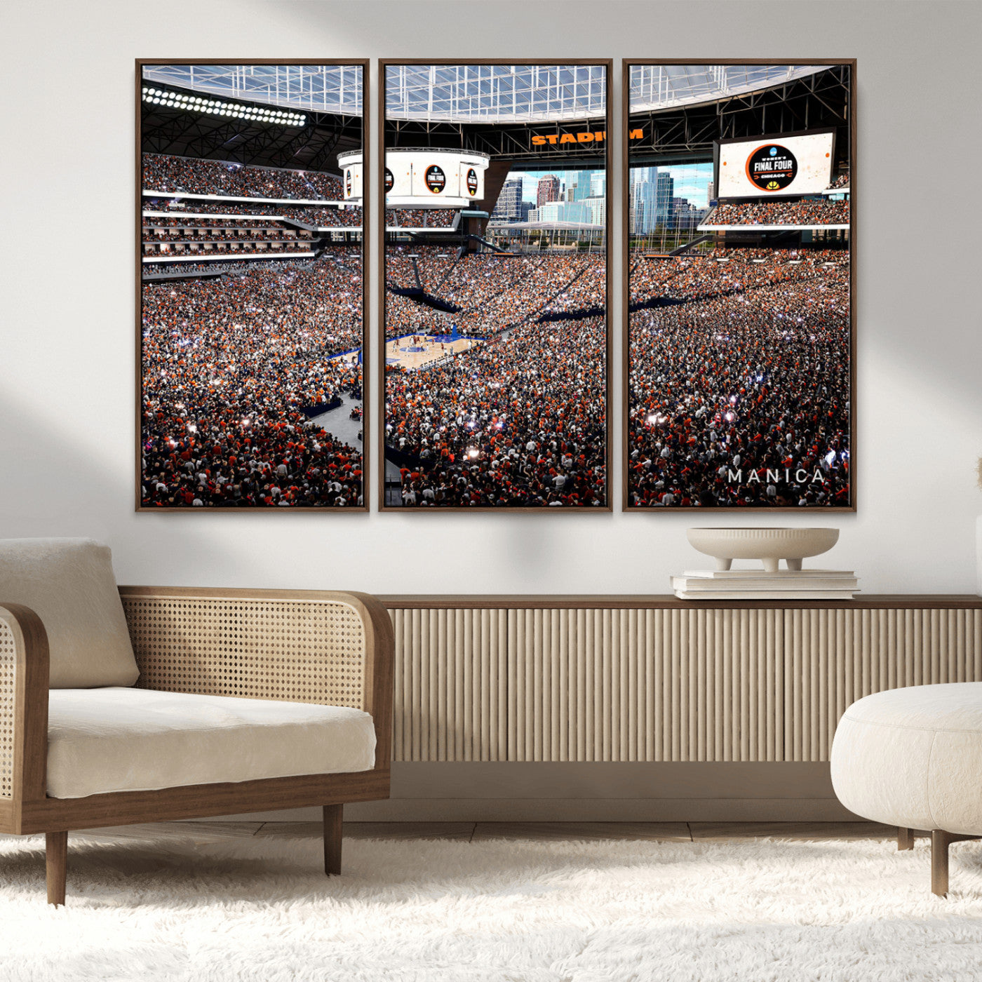 38616413-MGV-CV-36X24-Chicago Dome Stadium Wall Art – Futuristic Basketball Final Four Arena Canvas Print, Modern Sports Fan Decor for Man Cave or