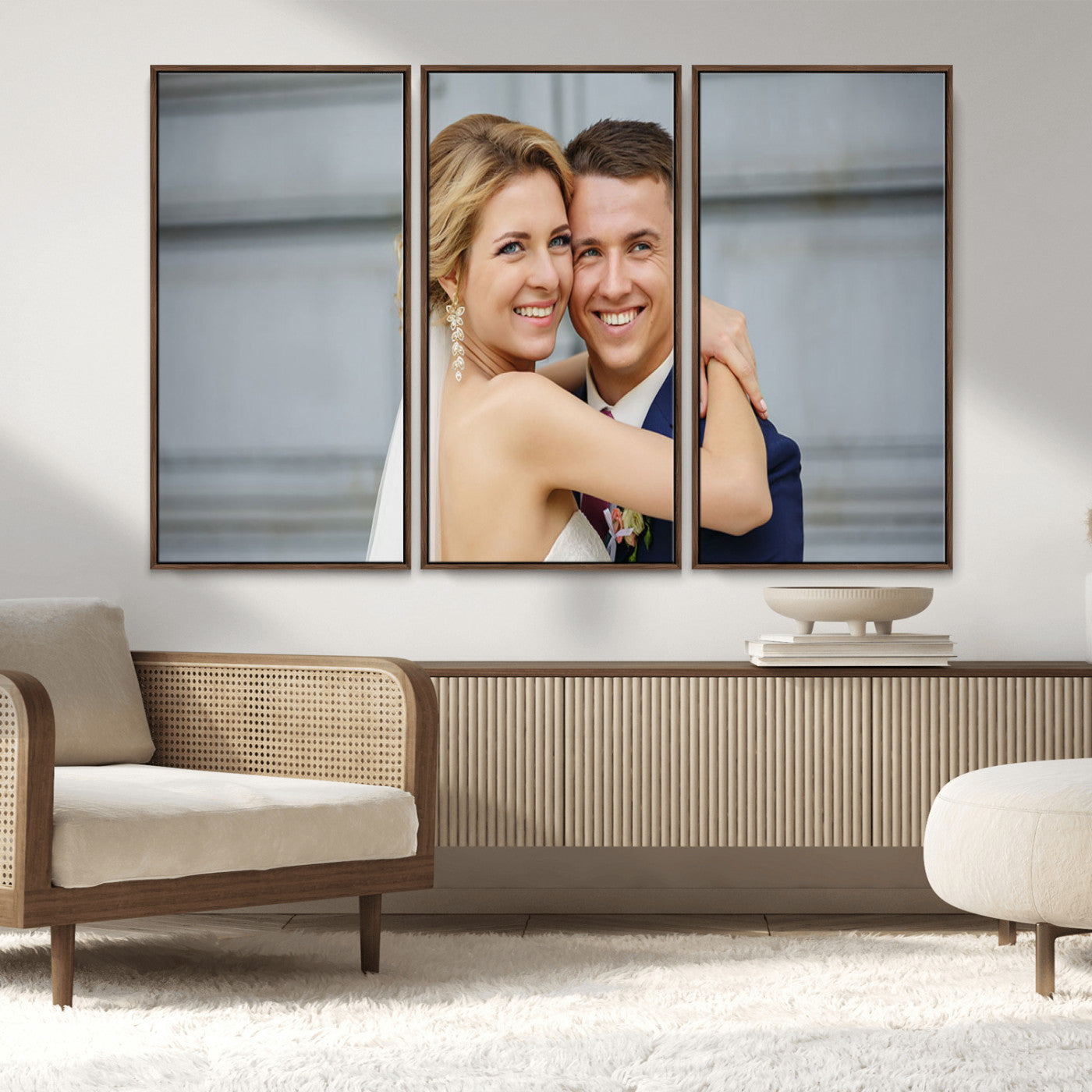 CSTM6030-MGV-FC-48X32-3P_Walnut-Custom Canvas Wall Art – Personalized Photo Print for Wedding, Anniversary or Gift, Ready to Hang Canvas for Home Decor