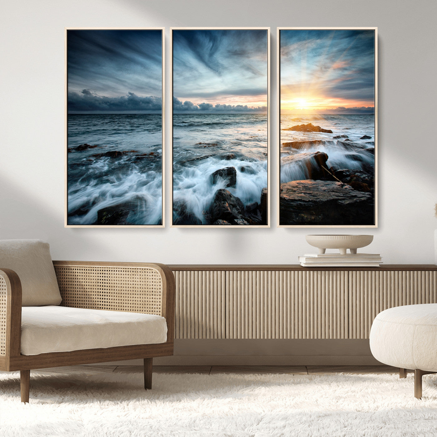 33428-MGV-CV-36X24-Ocean Sunrise Wall Art – Serene Seascape Canvas Print, Coastal Home or Office Decor, Perfect for Living Room, Bedroom, or Study