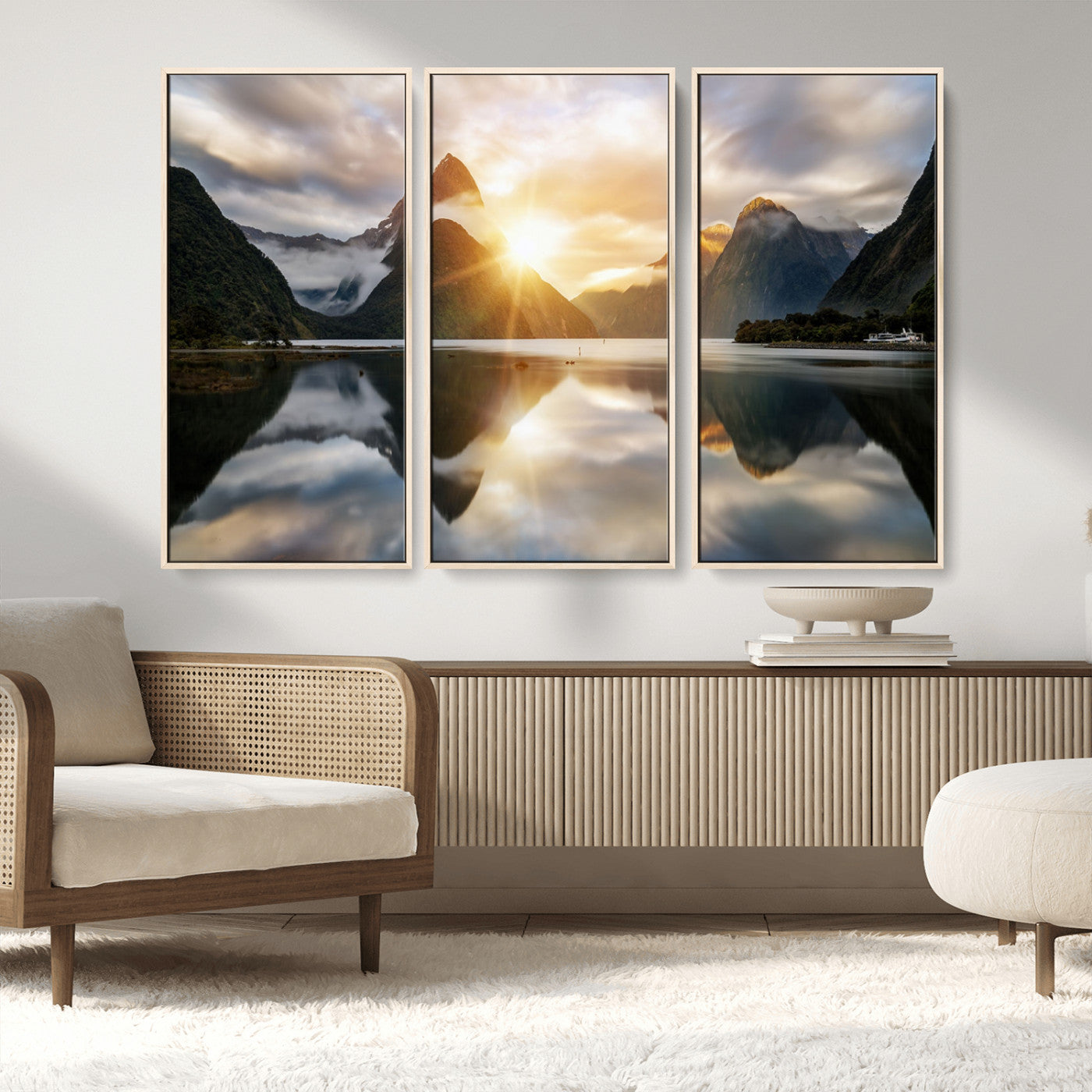 78842-MGV-CV-36X24-Sunrise Mountain Reflection Wall Art – Stunning Nature Landscape Canvas Print for Home, Office, Living Room or Relaxing Space