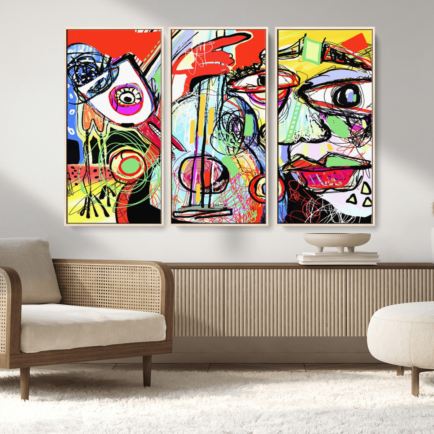 37796-MGV-CV-36X24-Picasso Style Wall Art Canvas Print, Framed Picasso Art Picture Print, Picasso Cubism Perfect Modern Abstract Decor Artwork