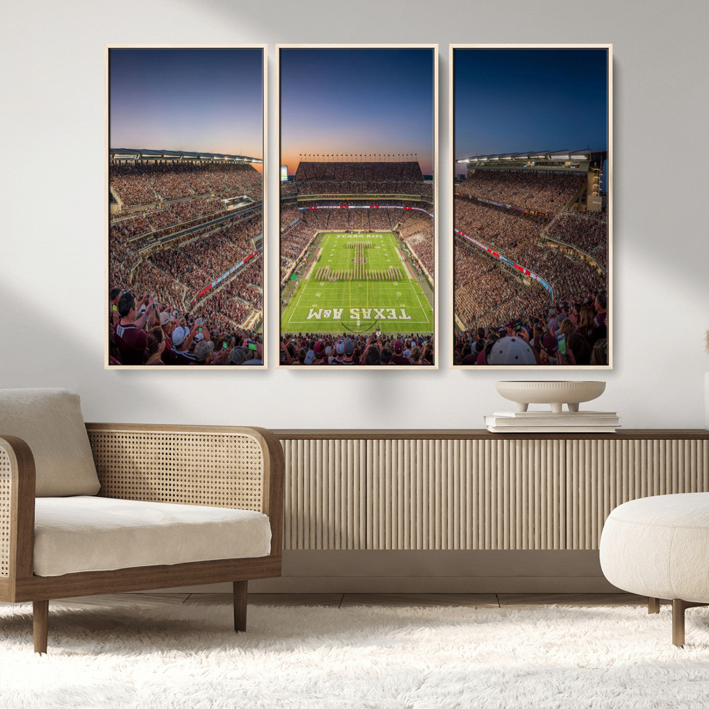 17421-MGV-CV-36X24-Kyle Field Wall Art Canvas Print, Framed Texas Stadium Art Picture Print, Kyle Field Stadium Perfect Sport Room Decor Artwork